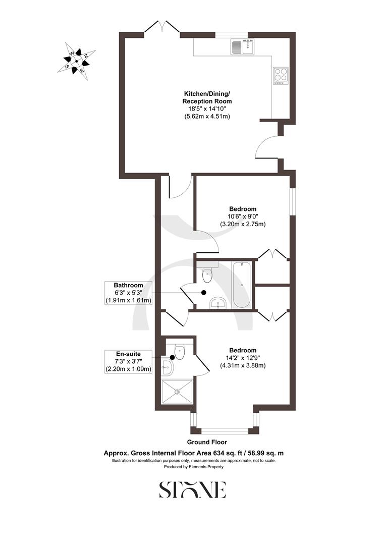 Flat 2, 87, Denmark house, Junction Road, Burgess Hill floorplan
