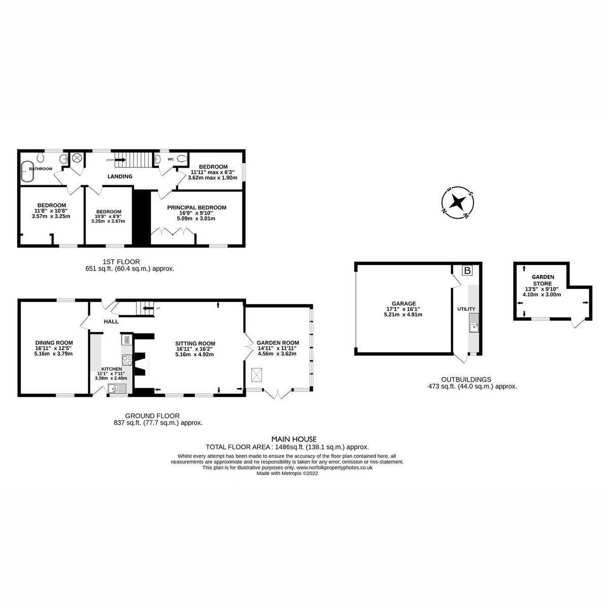 Flat Manor Cottage, 64, Norwich Road, Norwich floorplan