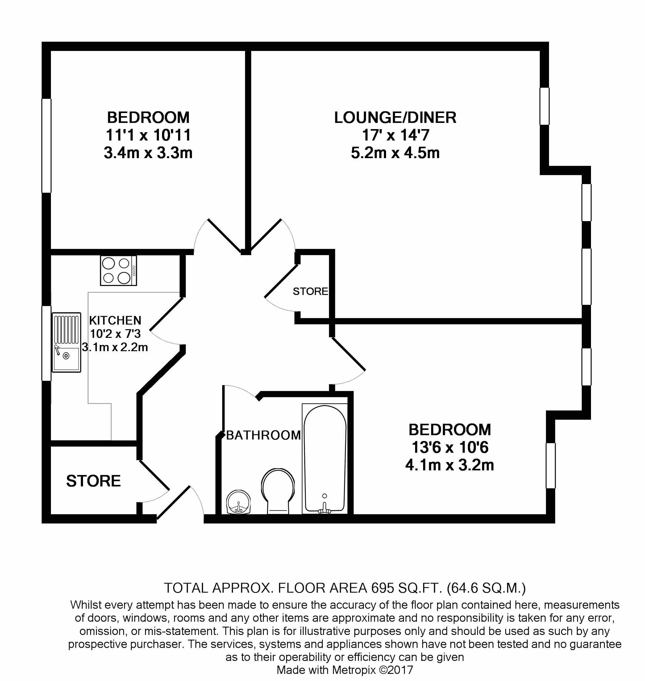 2 Bedrooms Flat to rent in Burberry House, London Road, Hook RG27