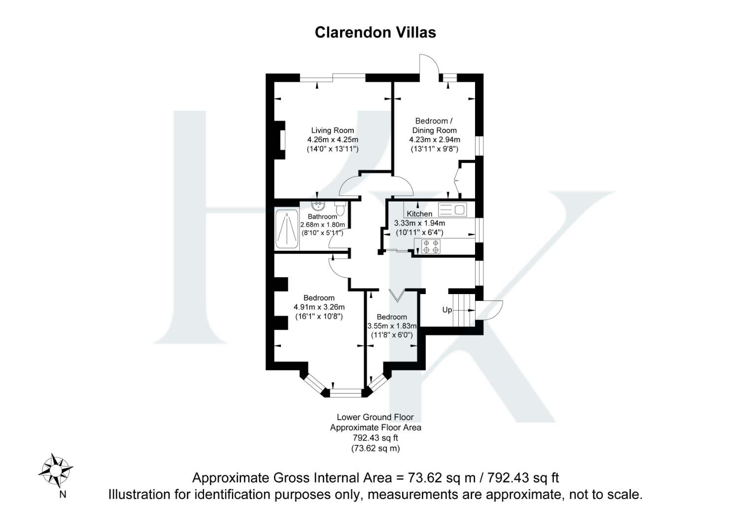 Flat 1, 72, Clarendon Villas, Hove floorplan