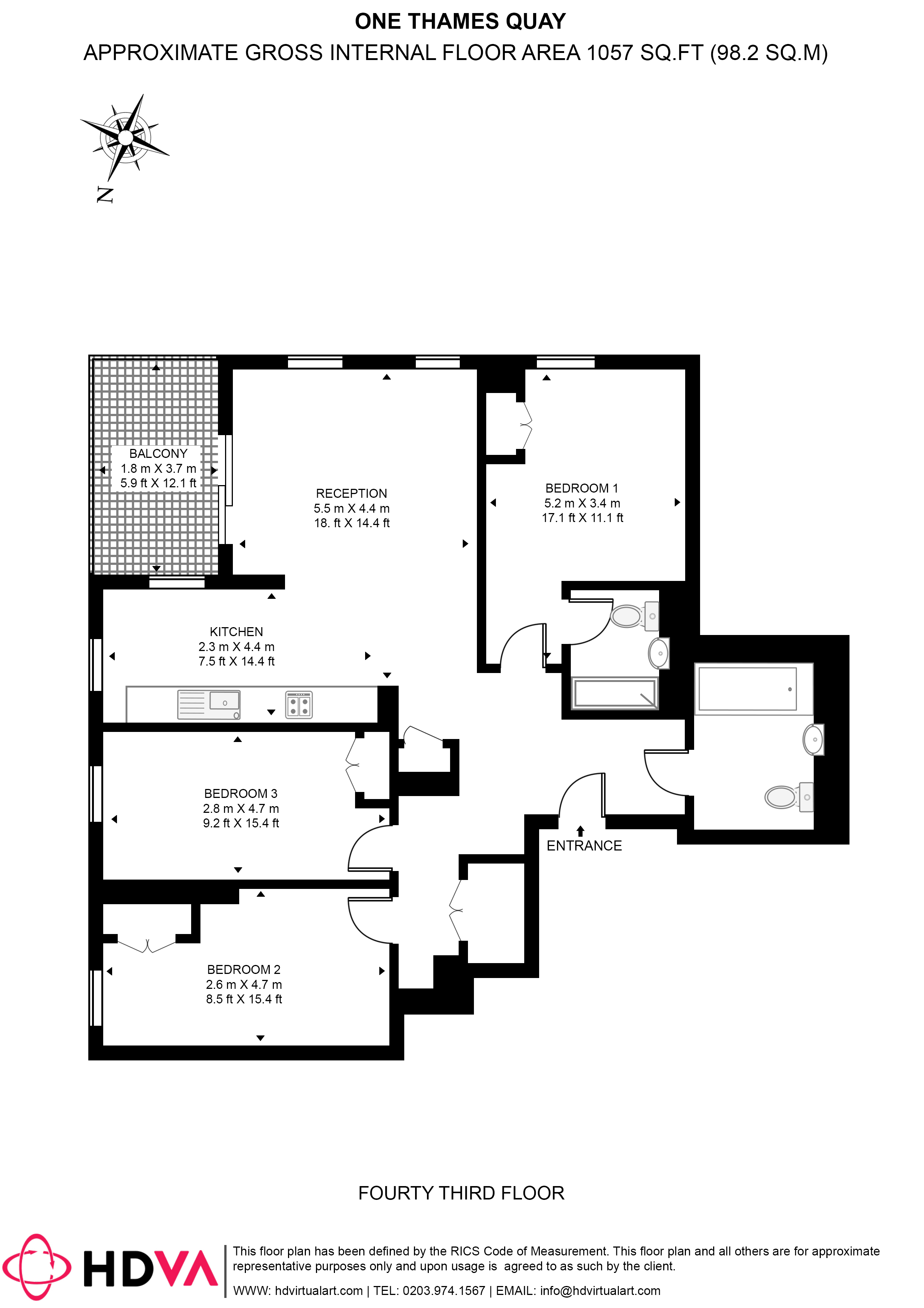 Flat 4006, 222, Marsh Wall, London floorplan