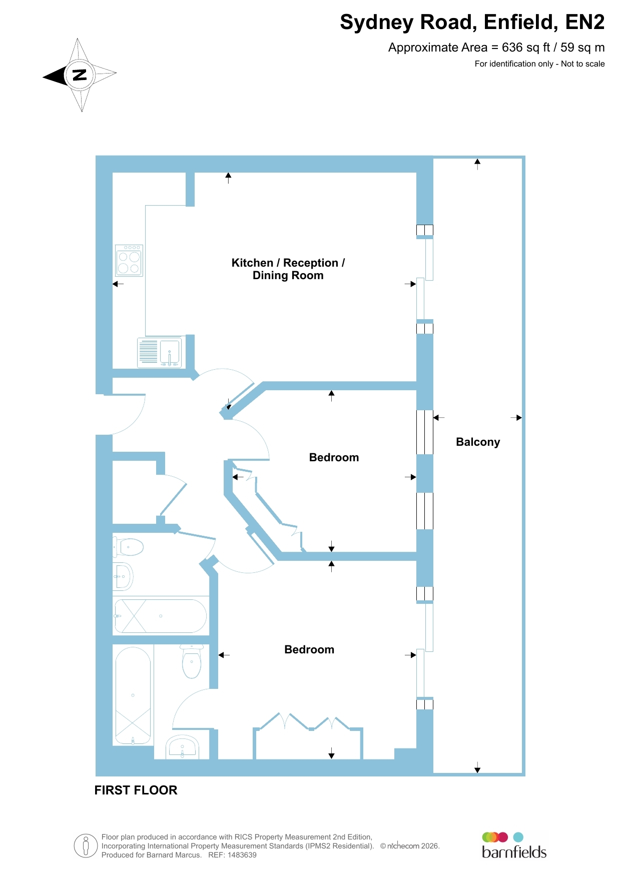 Flat 116, Tower Point, 52, Sydney Road, Enfield floorplan