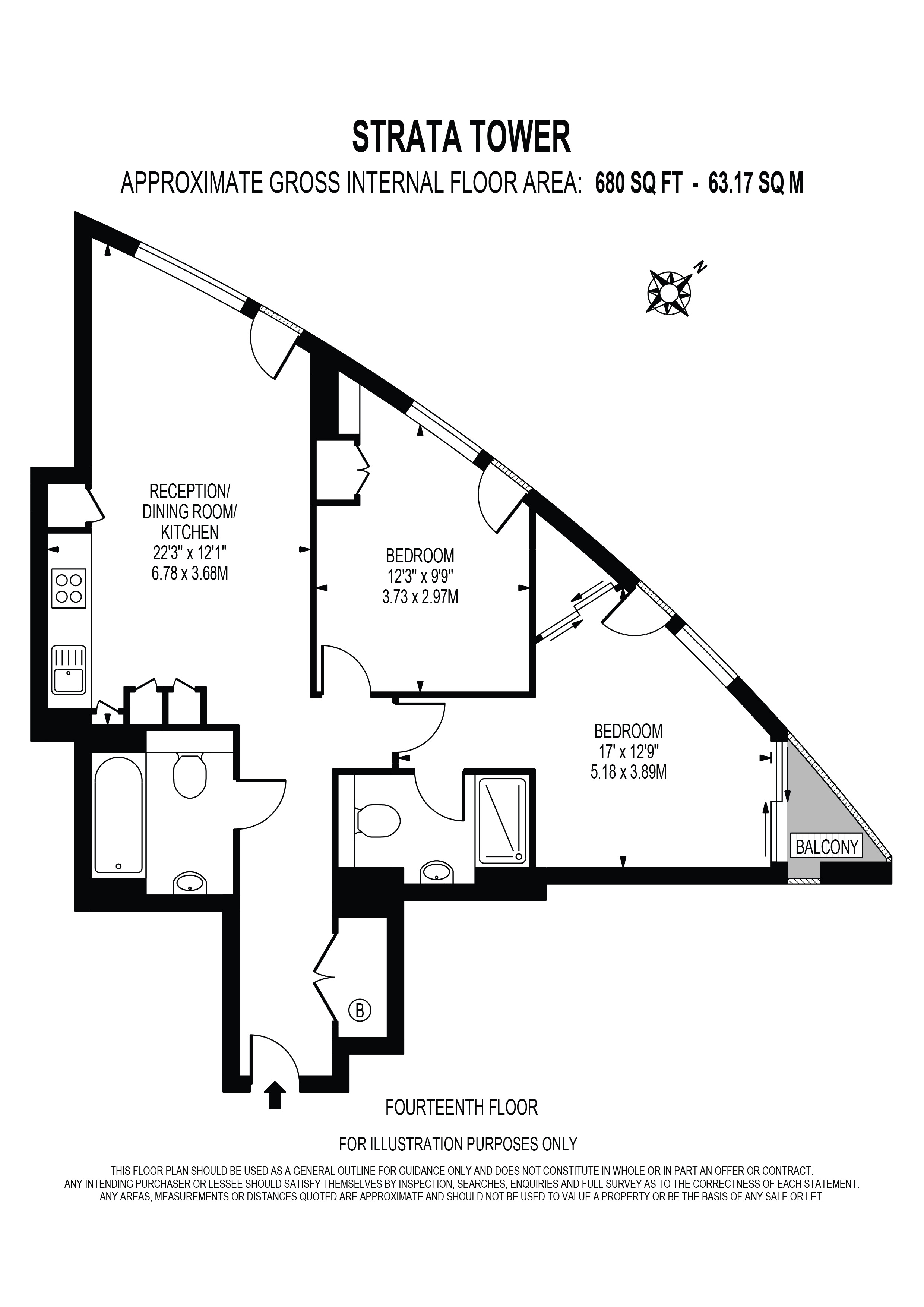 2 Bedrooms Flat to rent in The Strata, Walworth Road, Elephant & Castle SE1