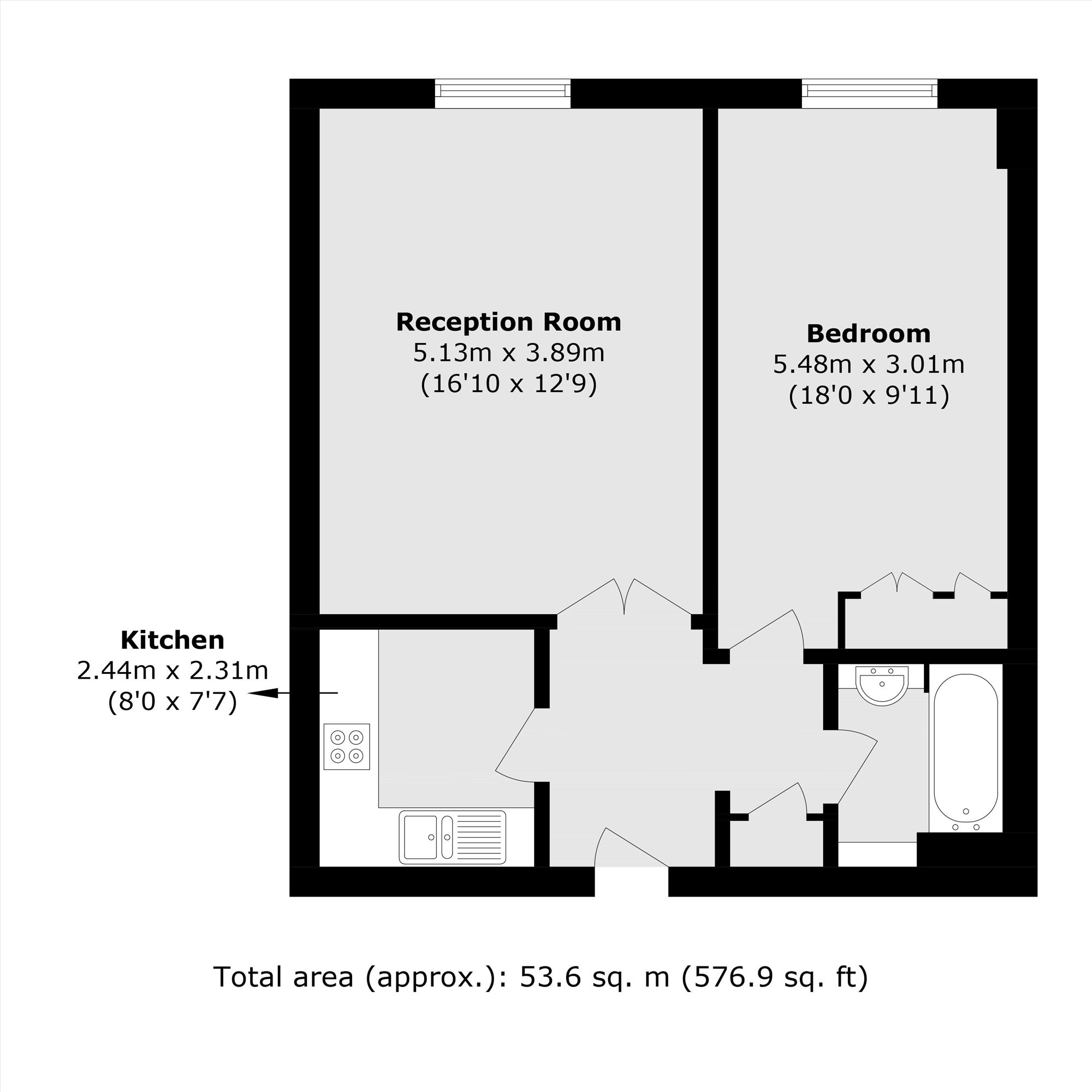 Apartment 408, East Block, Forum Magnum Square, London floorplan