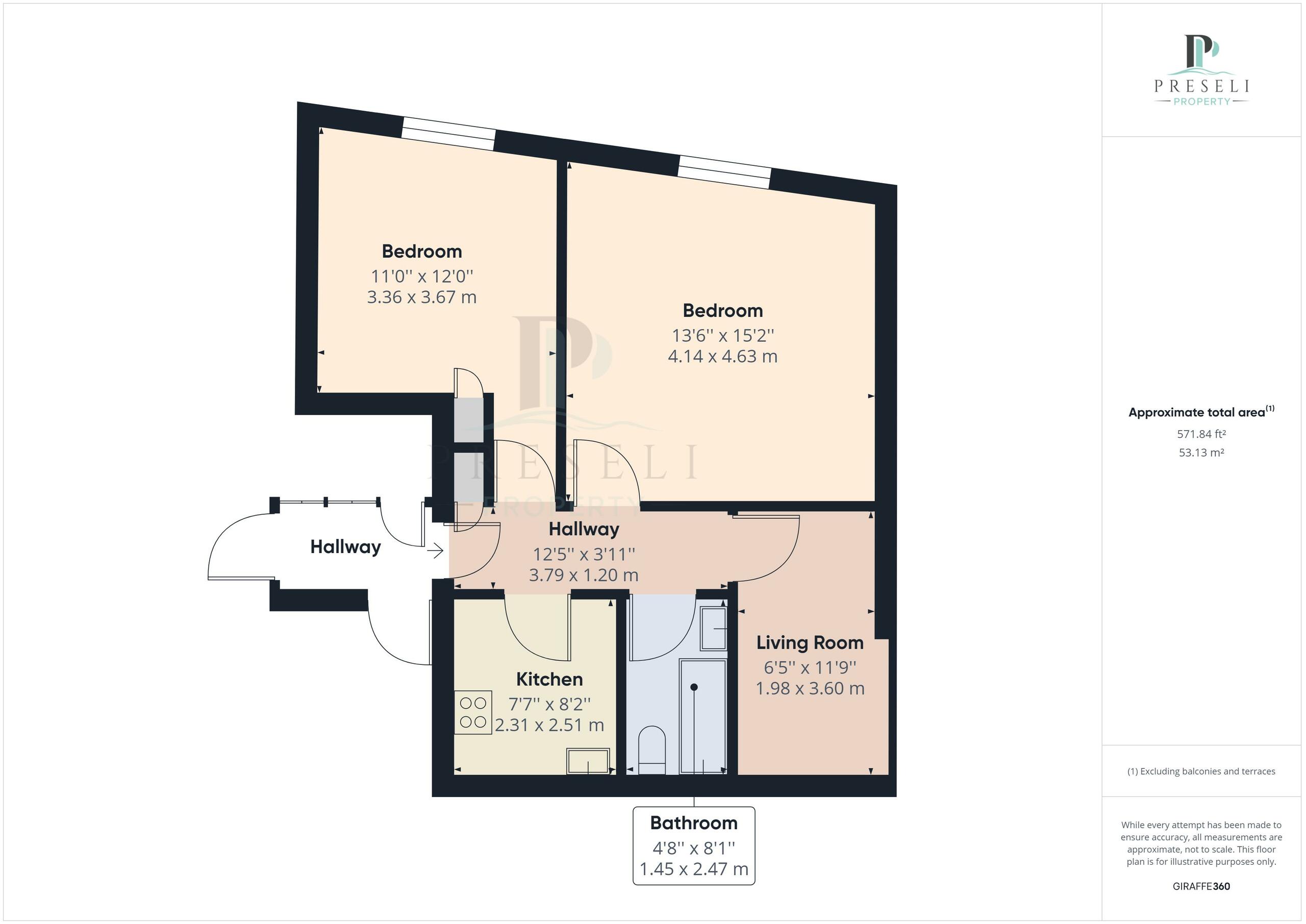 Flat 7 St. Mary's Church Hall, Haverfordwest floorplan