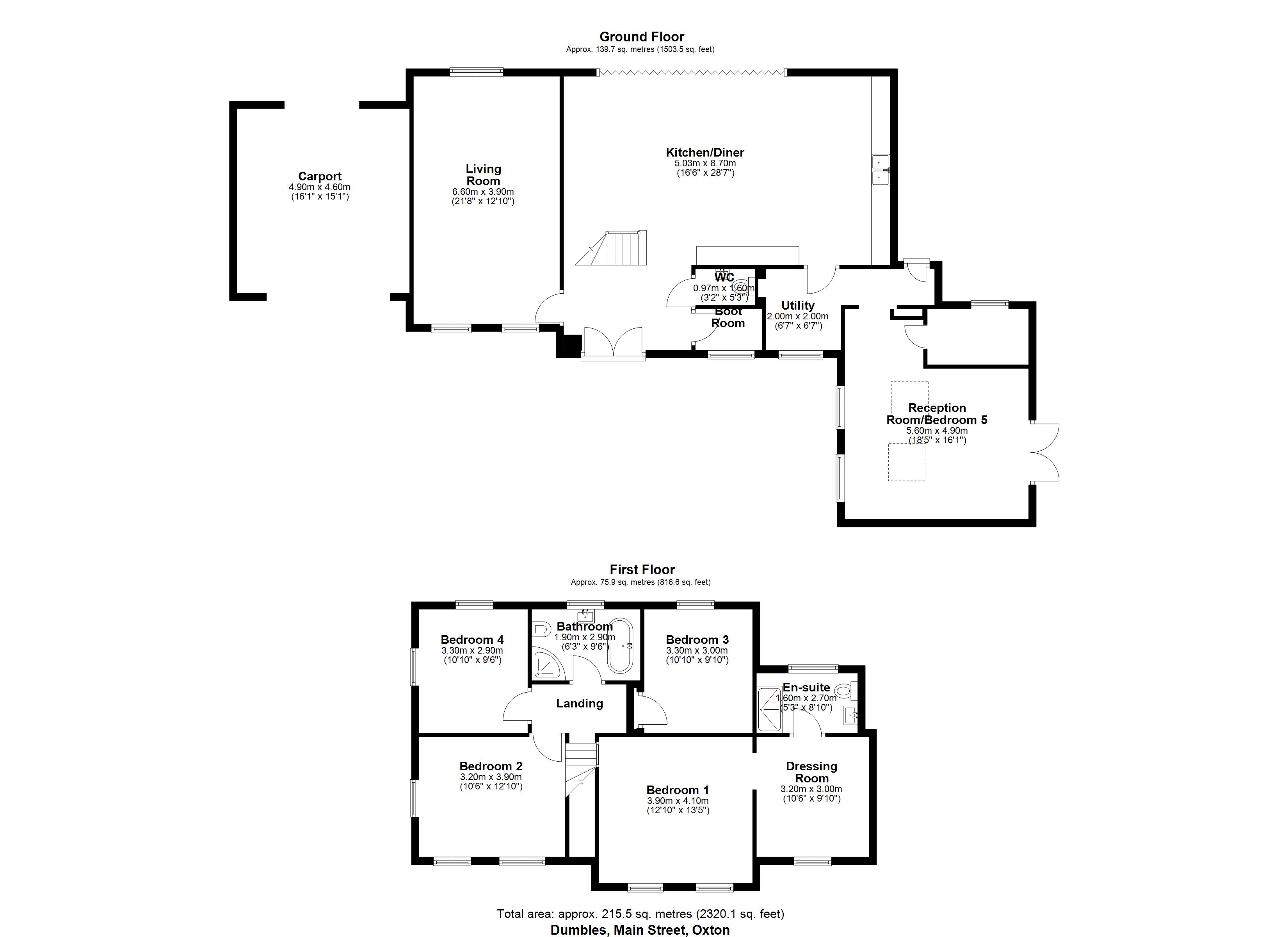 Dumbles, Main Street, Southwell floorplan
