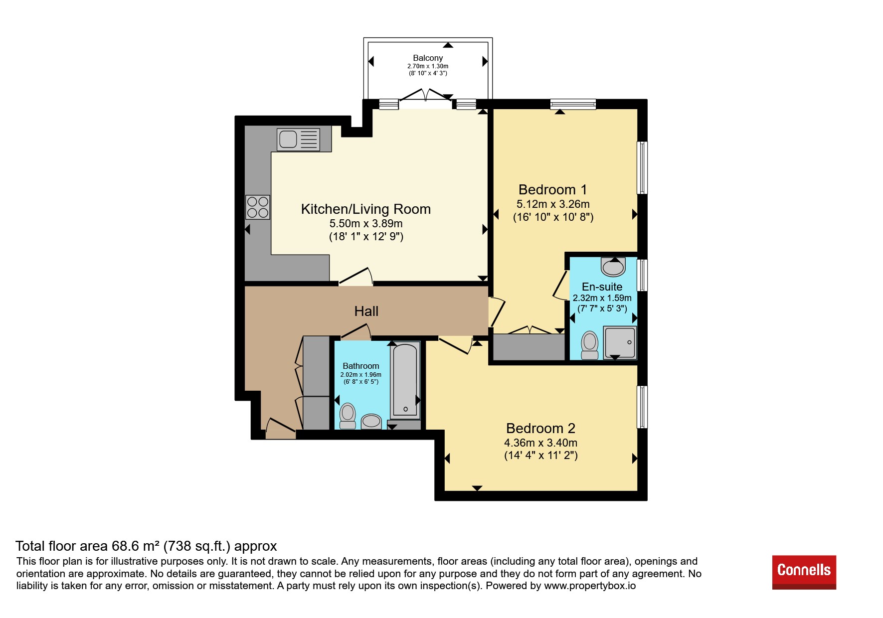 Flat 8, Fivash House, 9, Denne Parade, Horsham floorplan