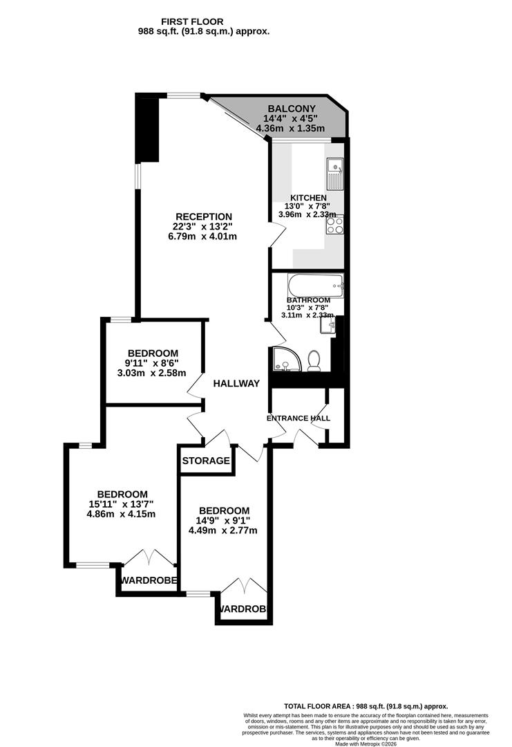 Flat 9, Chesterfield House, 123 Henbury Road, Bristol floorplan