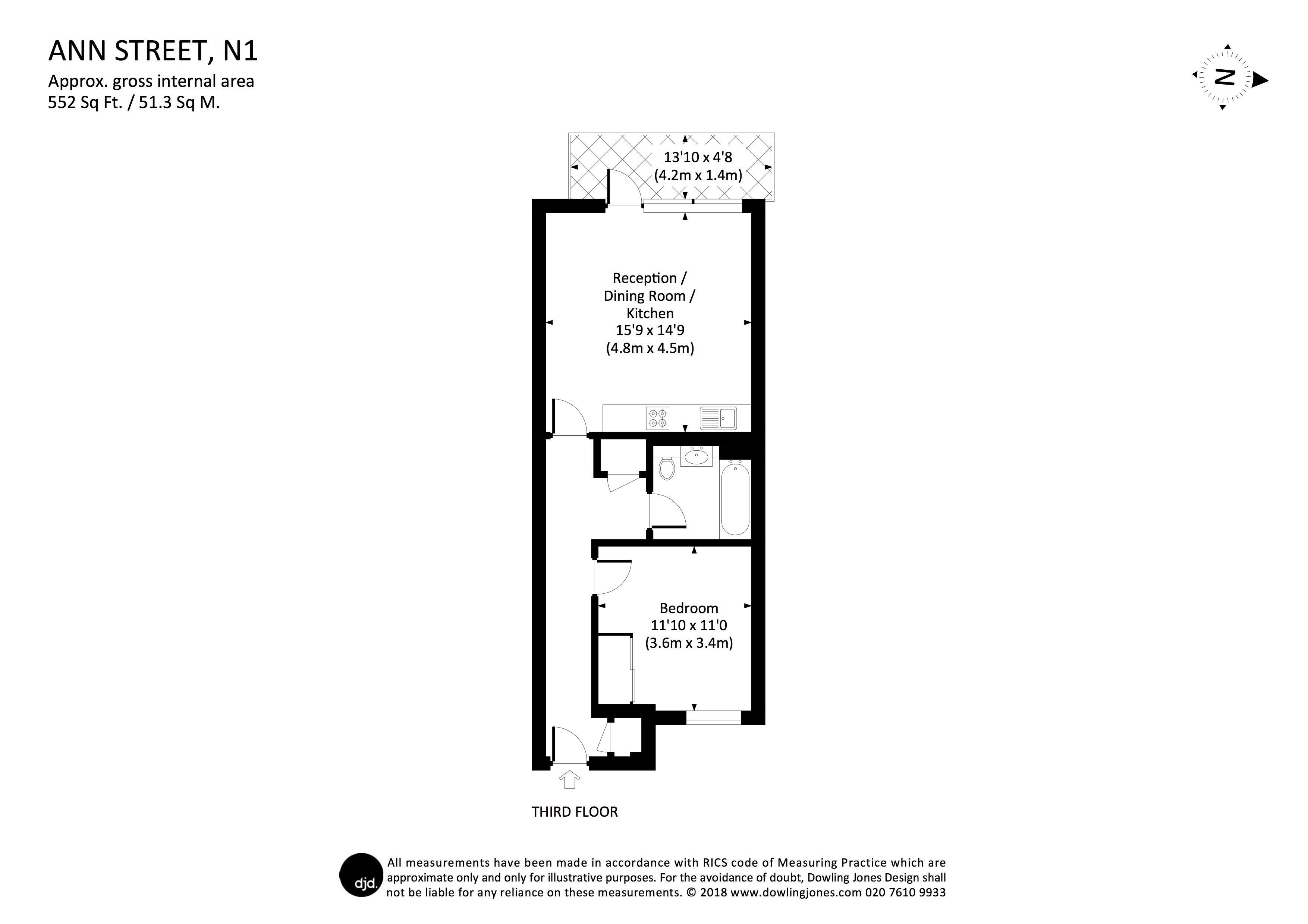 1 Bedrooms Flat to rent in Grange Street, Bridport Place, London N1