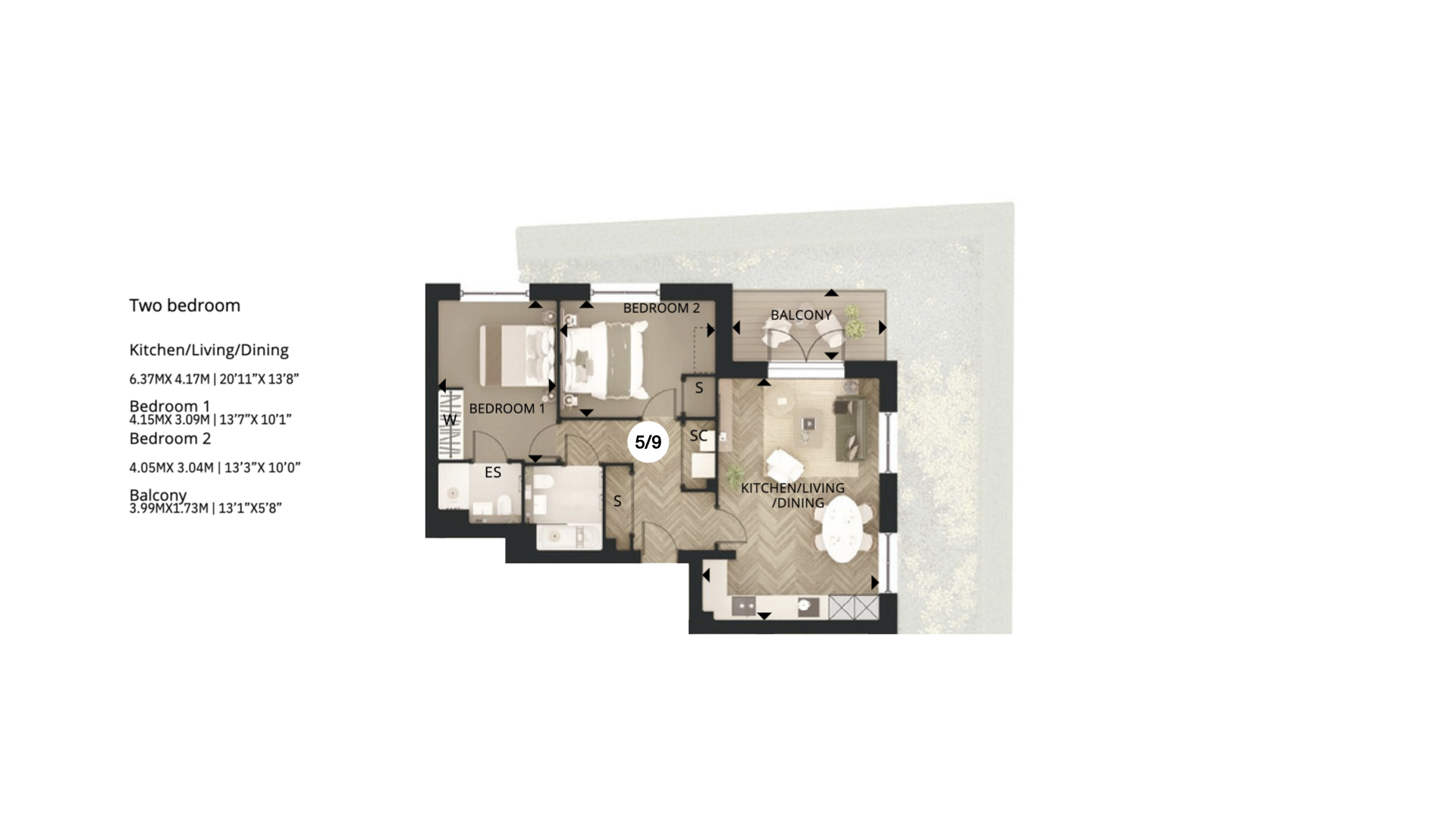 220 - Apt 9 South, Lapidge Drive, London floorplan
