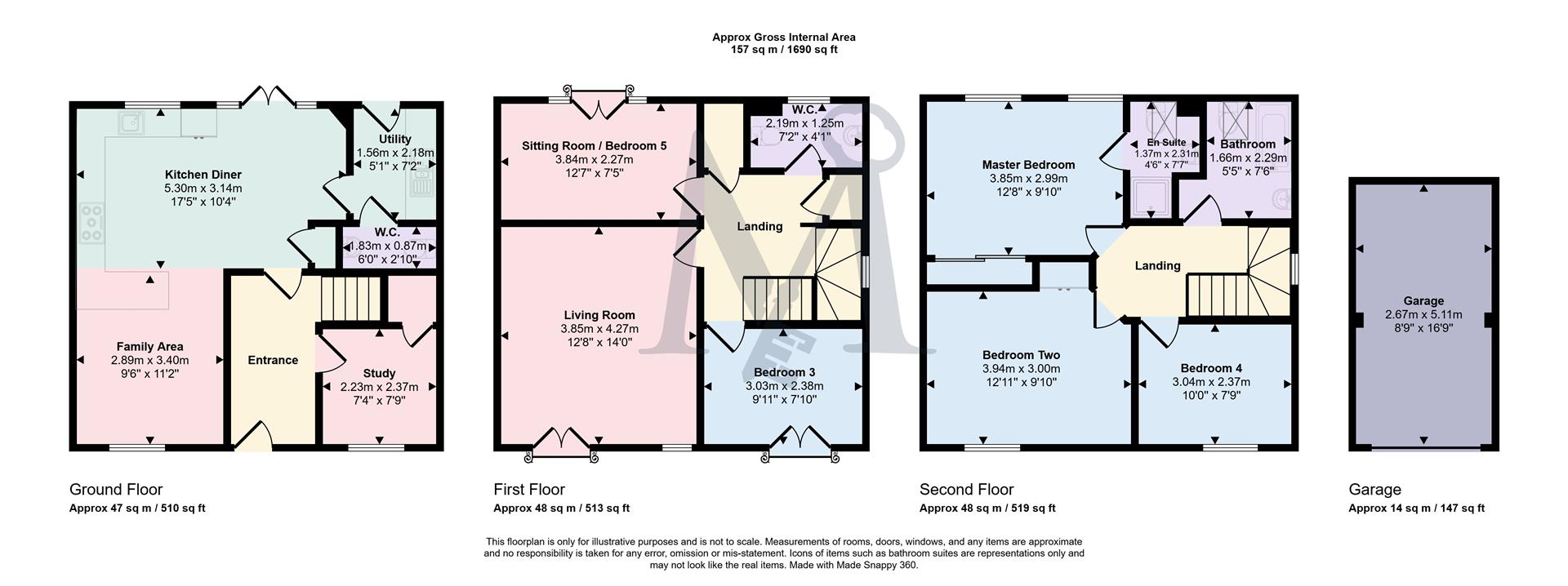 4, Clover Way, Leicester floorplan