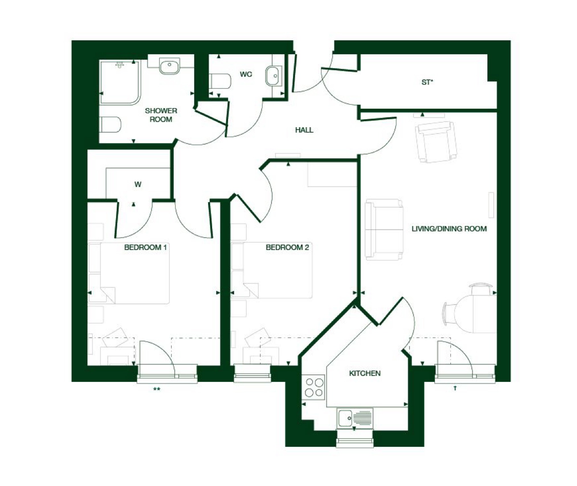 Lowe House, Knebworth, Hertfordshire SG3, 2 bedroom flat for sale