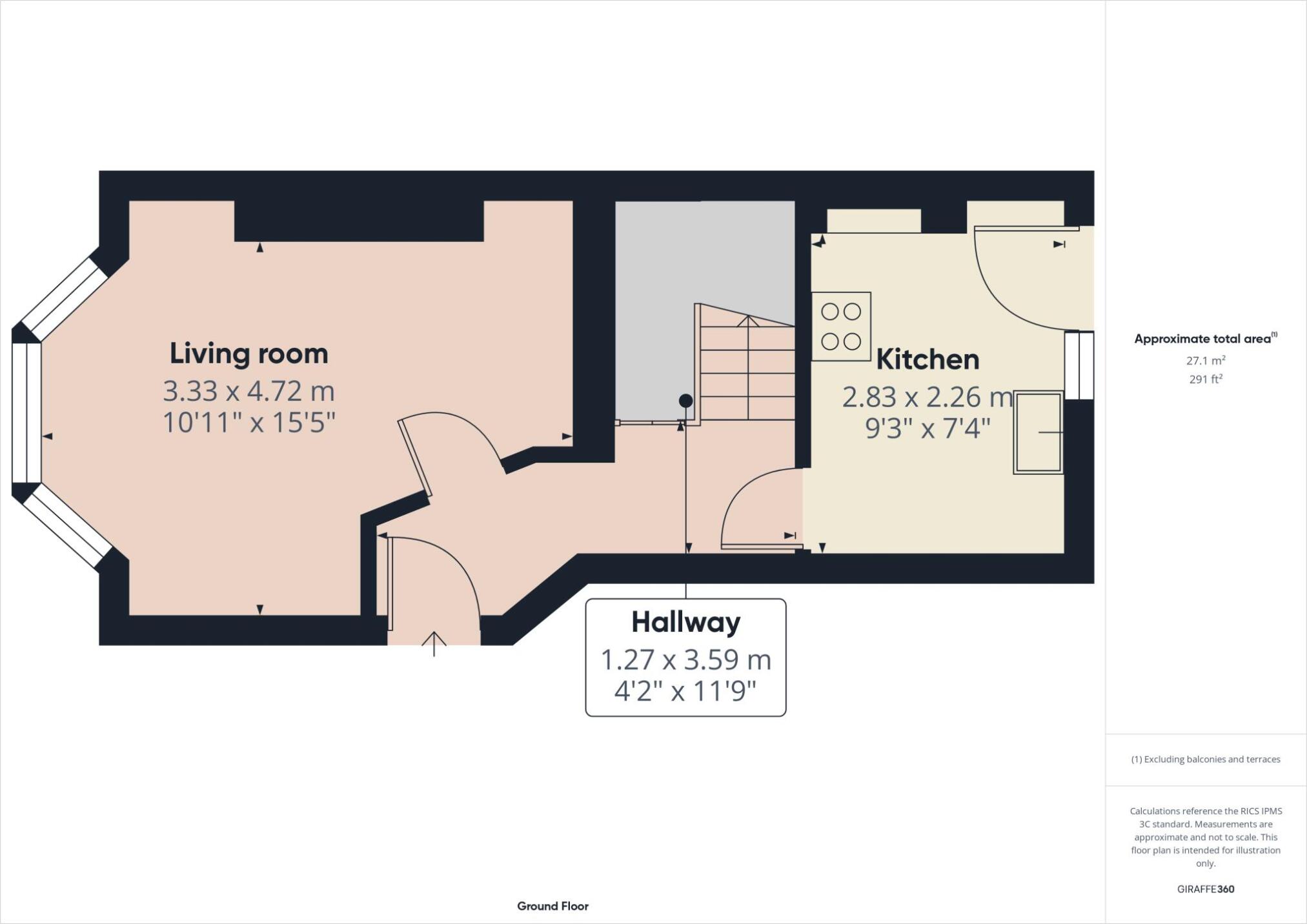 Flat 1, 7, Addison Road, Hove floorplan