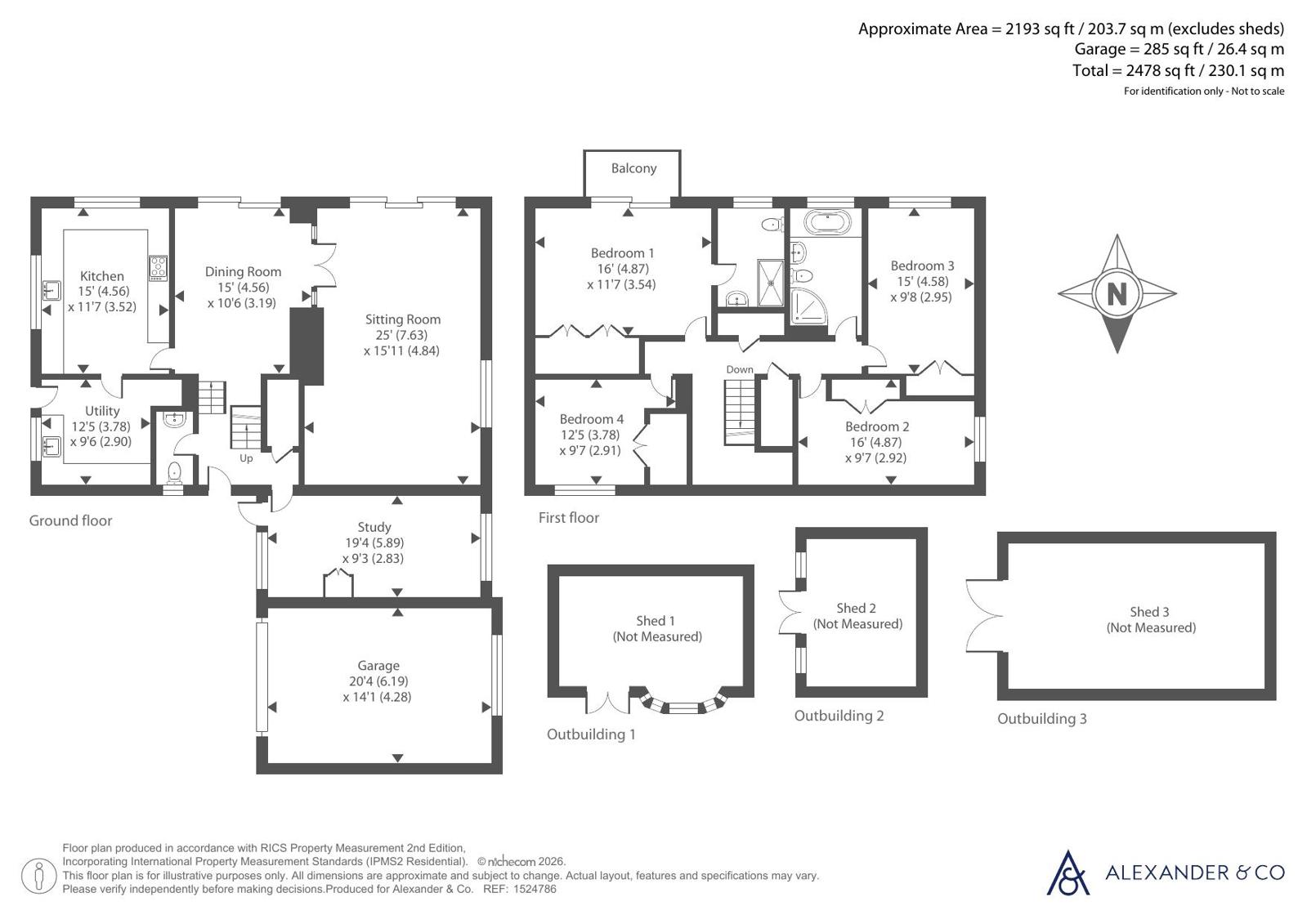 Rosewell, 19, Queen Catherine Road, Buckingham floorplan