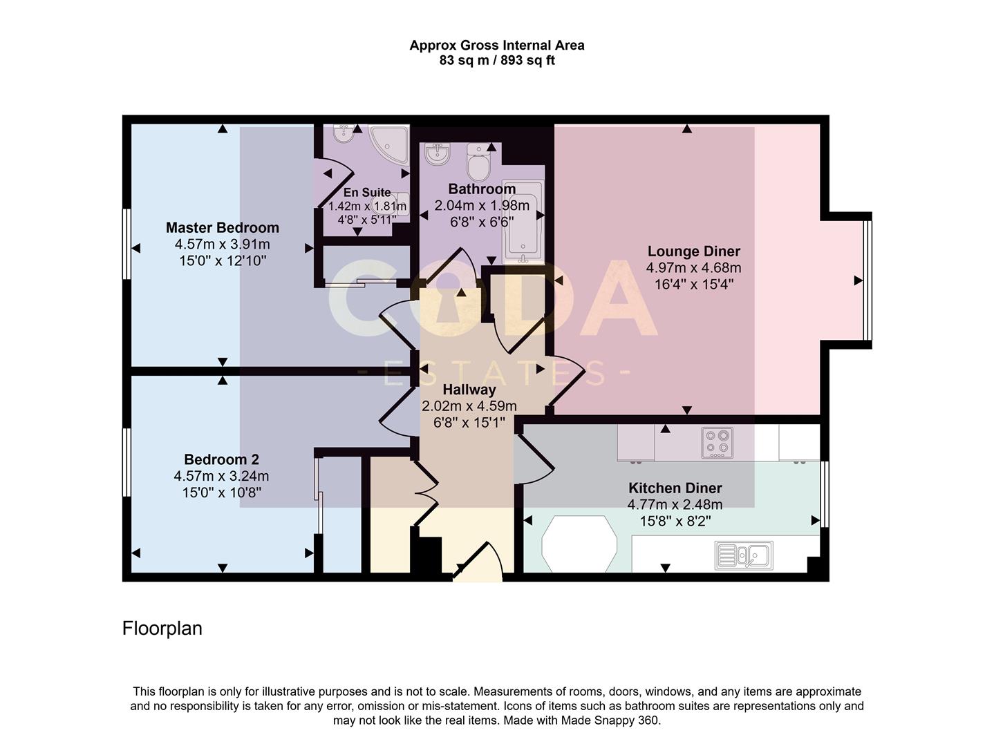 Flat 7, 3, Lowland Court, Glasgow floorplan