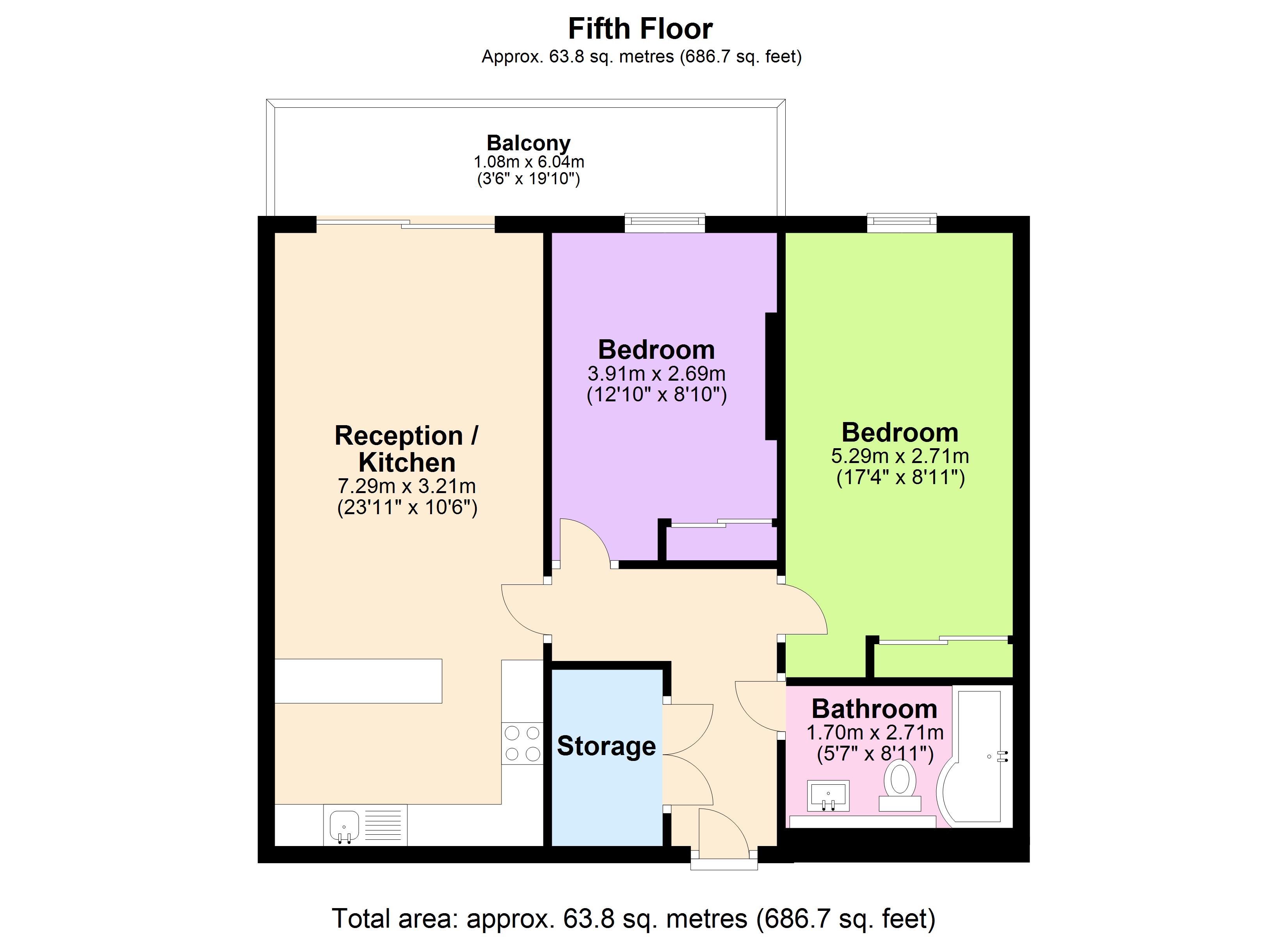 Flat 509 Nara Building,, Conington Road, Lewisham floorplan