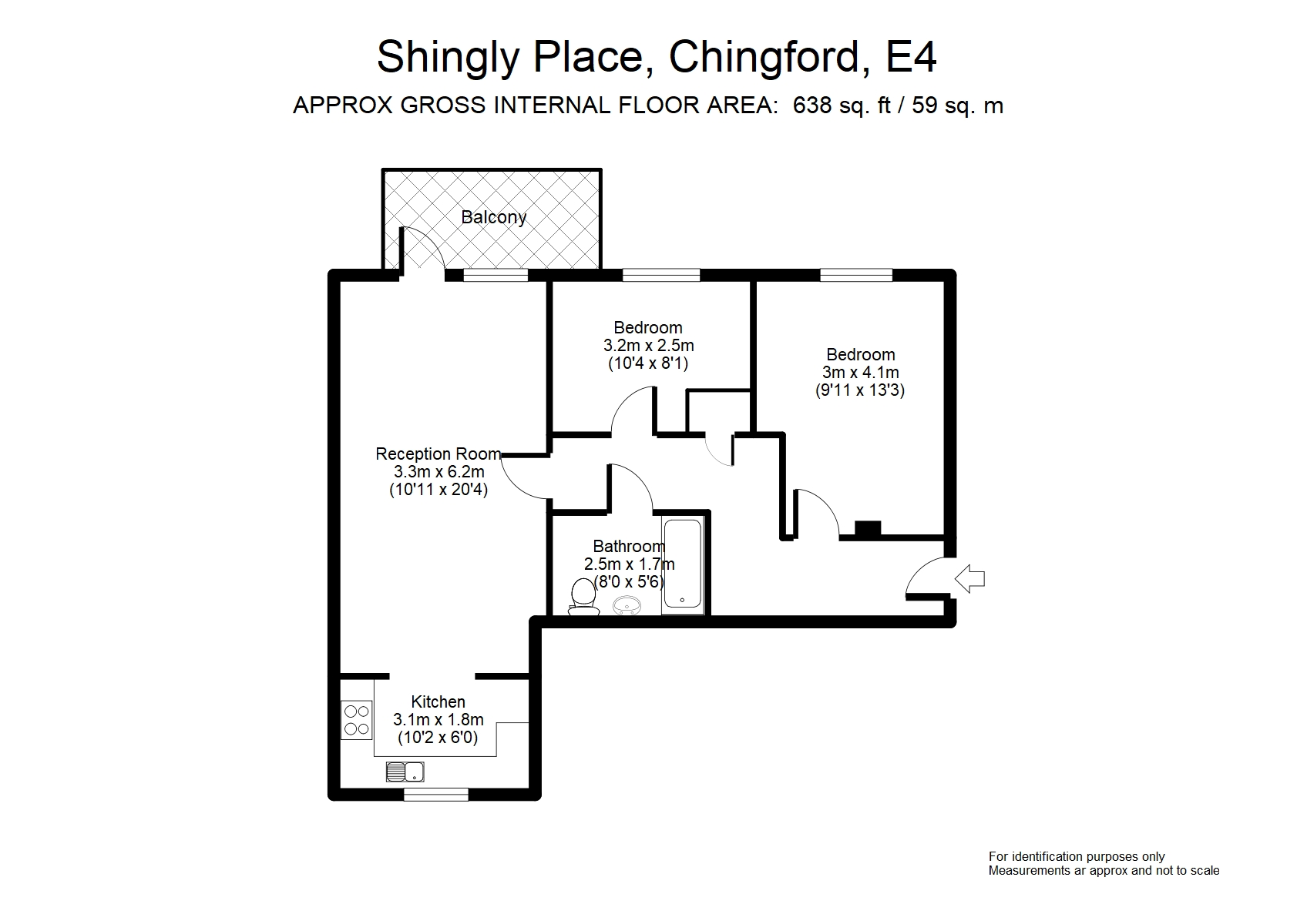 2 Bedrooms Flat for sale in Shingly Place, London E4
