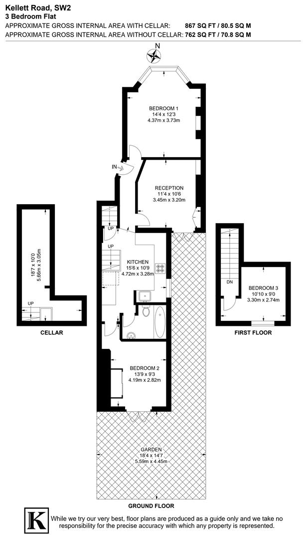 Ground Floor Flat, 54, Kellett Road, London floorplan