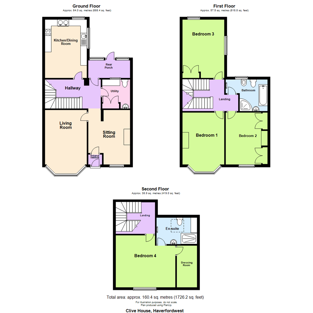 Clive House, 9 Goat Street, Haverfordwest SA61, 4 bedroom town house