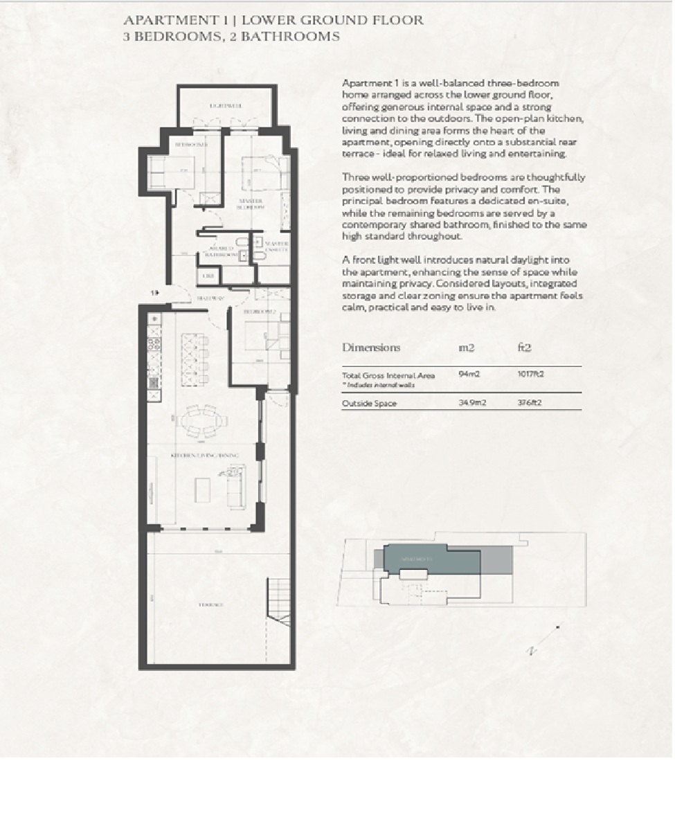 1, Lower Ground, 50, Creswick Road, London floorplan