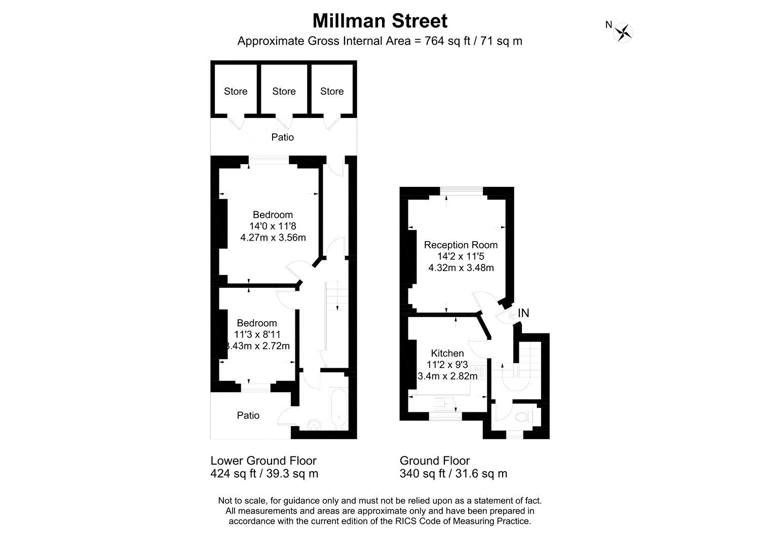 2 Bedrooms Flat for sale in Millman Street, London WC1N