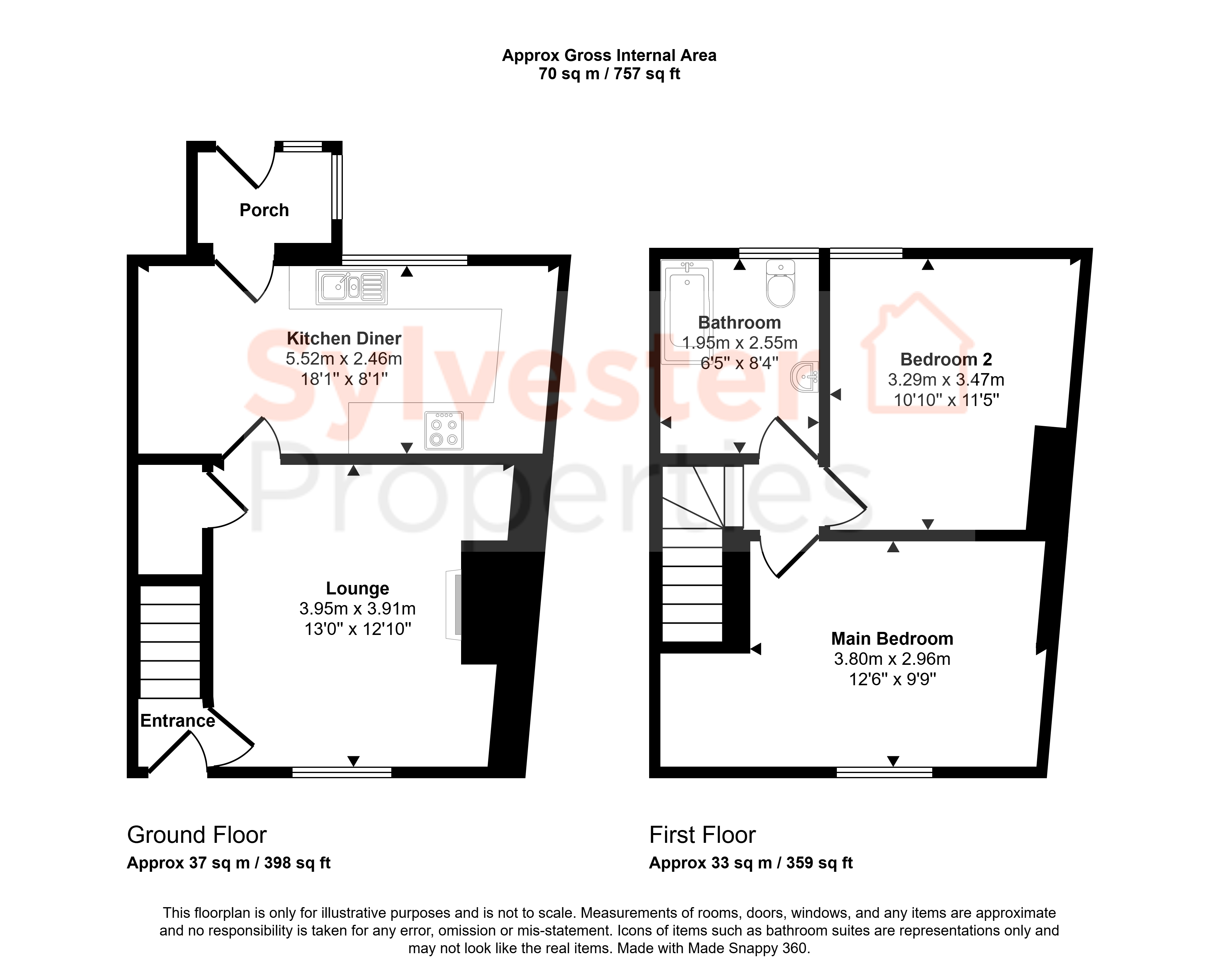 8, Victoria  Terrace, Lanchester floorplan