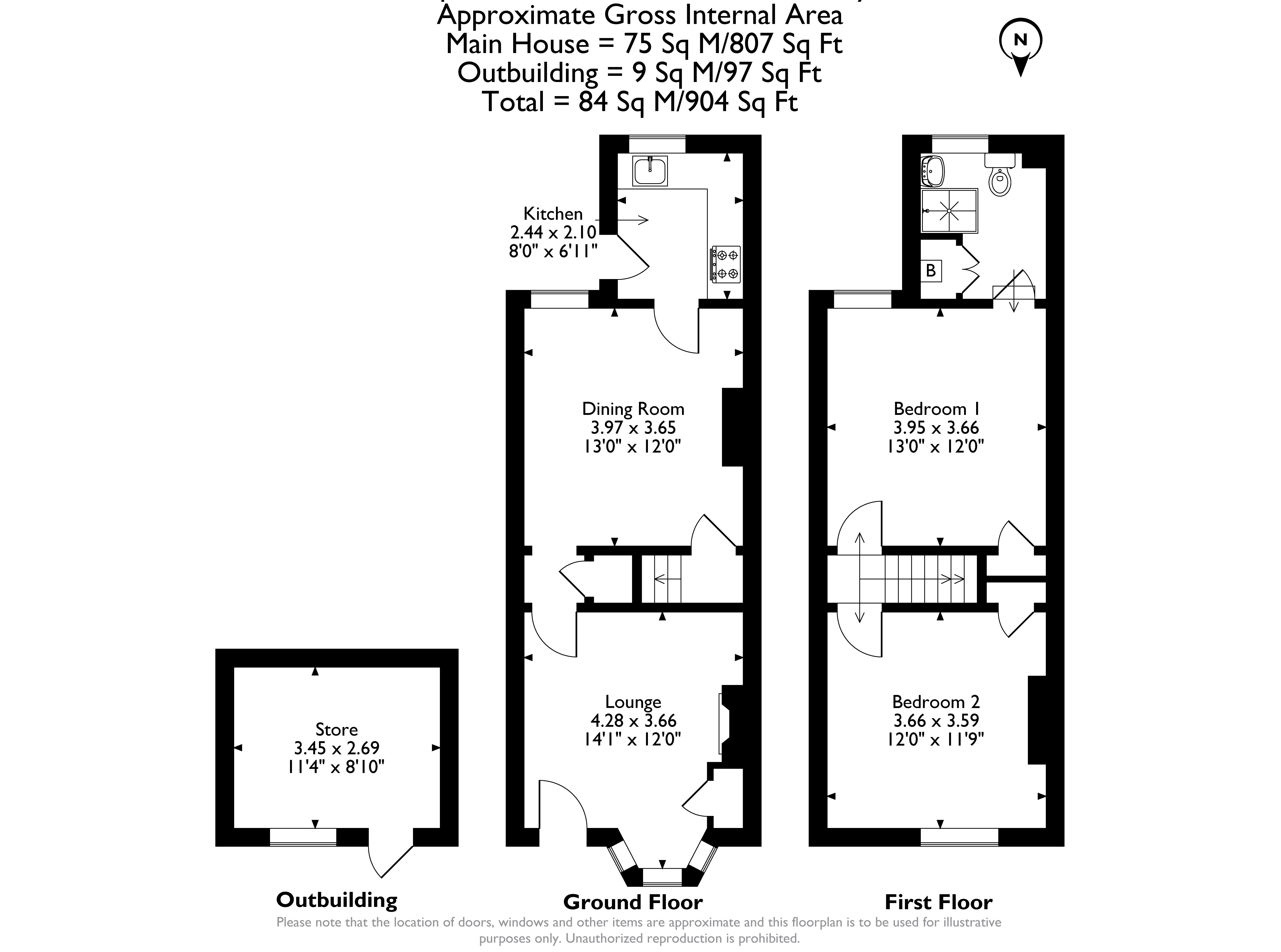 134, Top Road, Calow floorplan