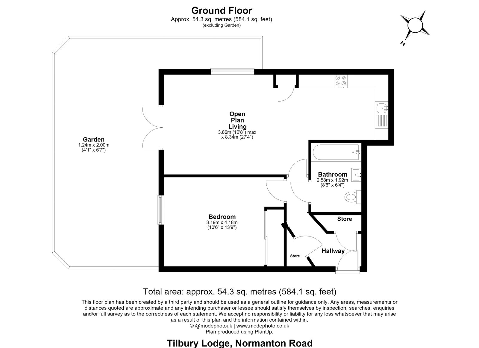 Flat 1 Tilbury Lodge,34 Normanton Road, South Croydon floorplan