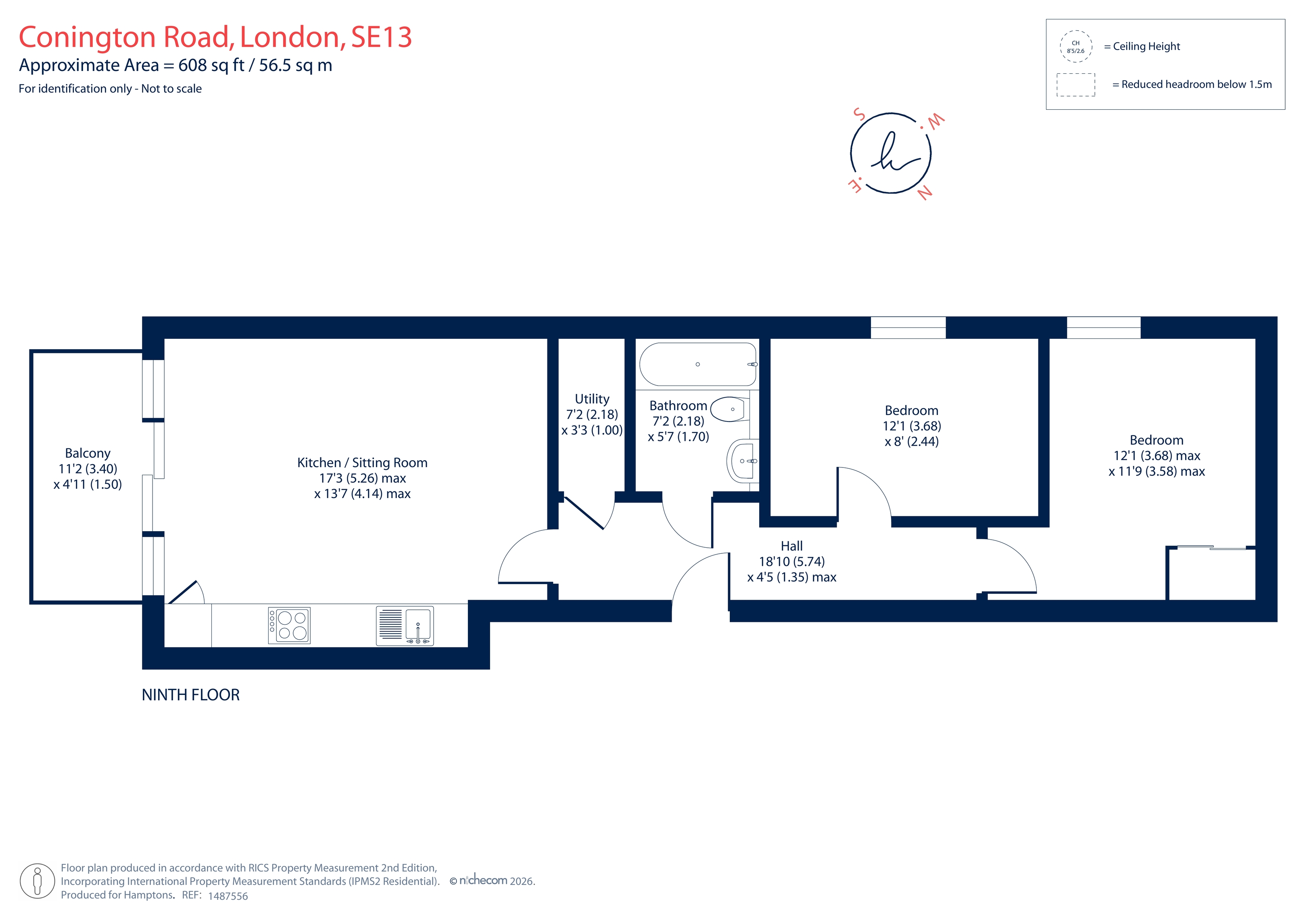 Flat 904, Adana Building, Conington Road, London floorplan