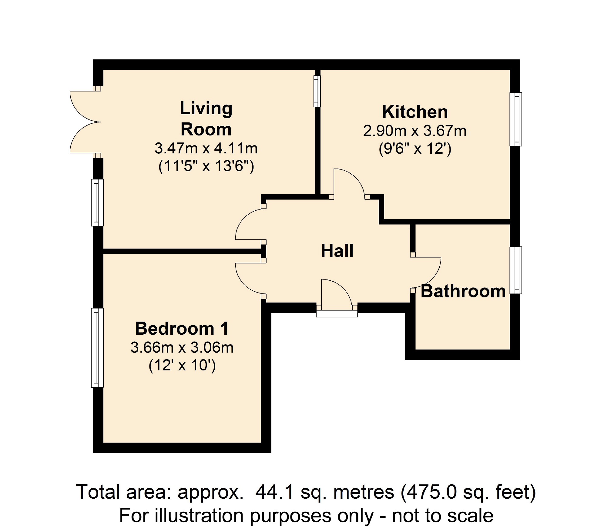 1 Bedrooms Flat to rent in Northgate Path, Borehamwood, Herts WD6