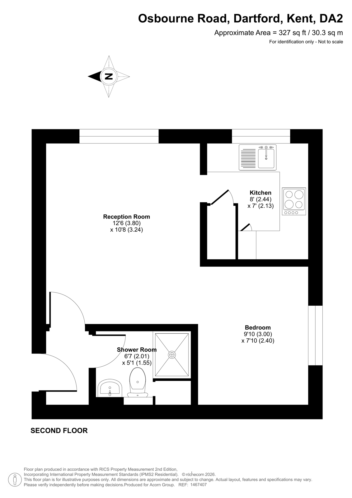 Flat 9, Calshot Court,, Osbourne Road, Kent floorplan
