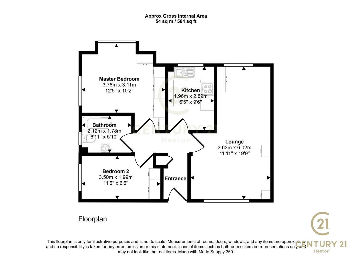 Flat 7 Holly Lodge, 150 Norwood Road, Southall floorplan