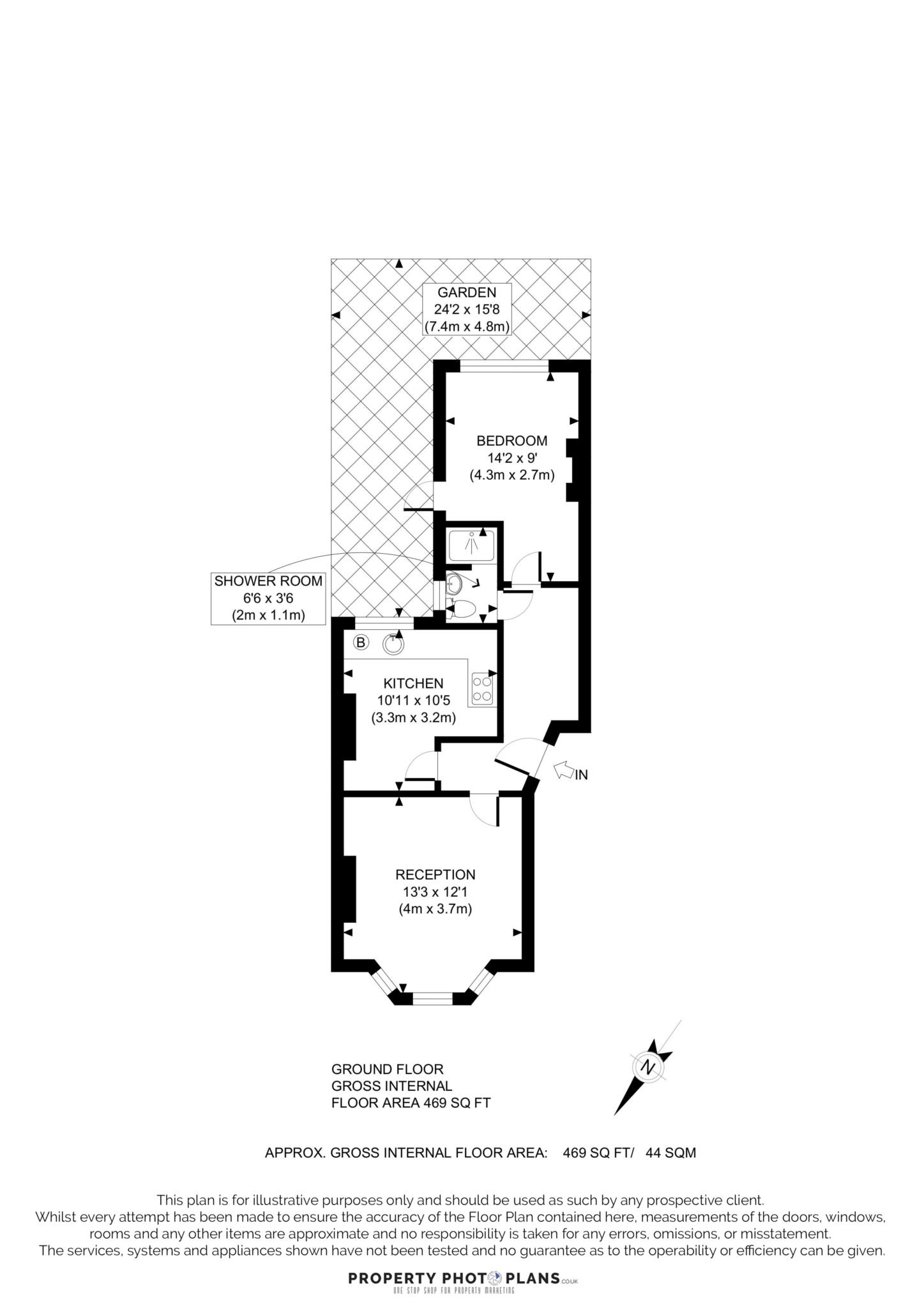 Flat Gnd Flr At, Bishops Road, London floorplan