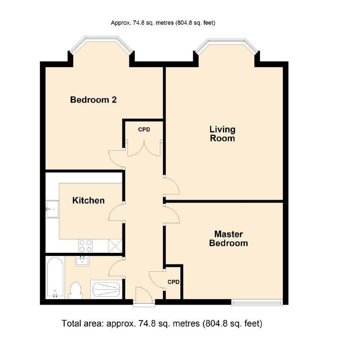 Flat 1 White Rock Heights, 32-33, White Rock, Hastings floorplan