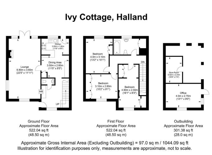 2 Ivy Cottages, Eastbourne Road, Lewes floorplan