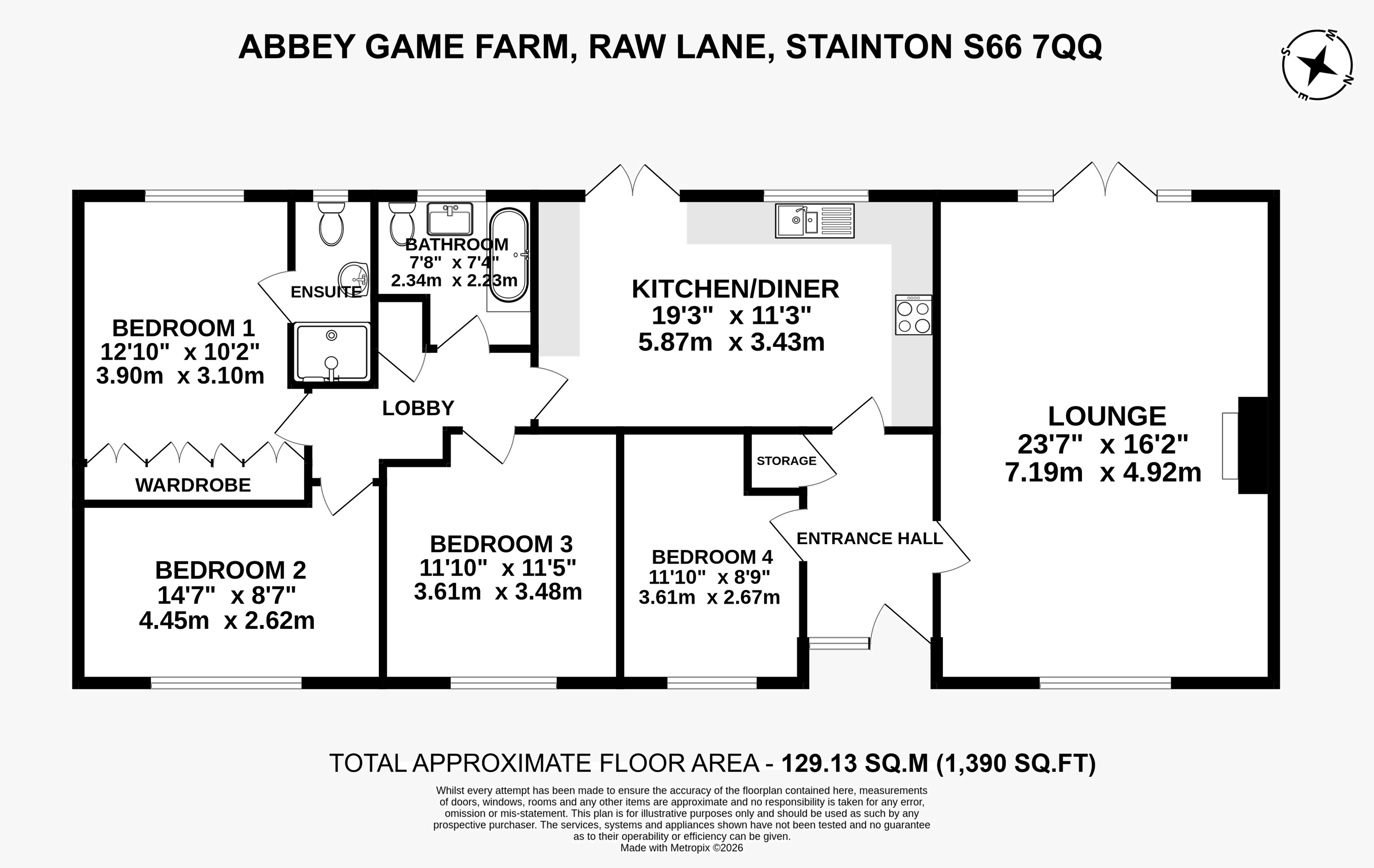 Abbey Game Farm, Raw Lane, Rotherham floorplan