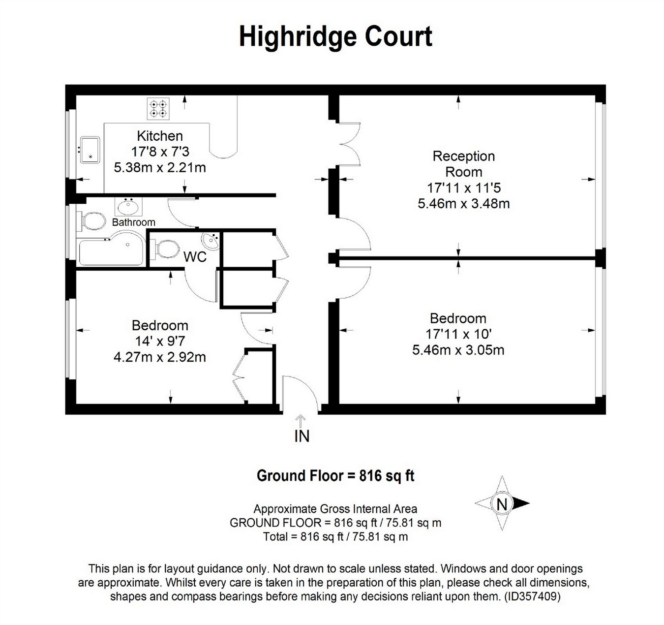 2 Bedrooms Flat for sale in Highridge Close, Epsom KT18