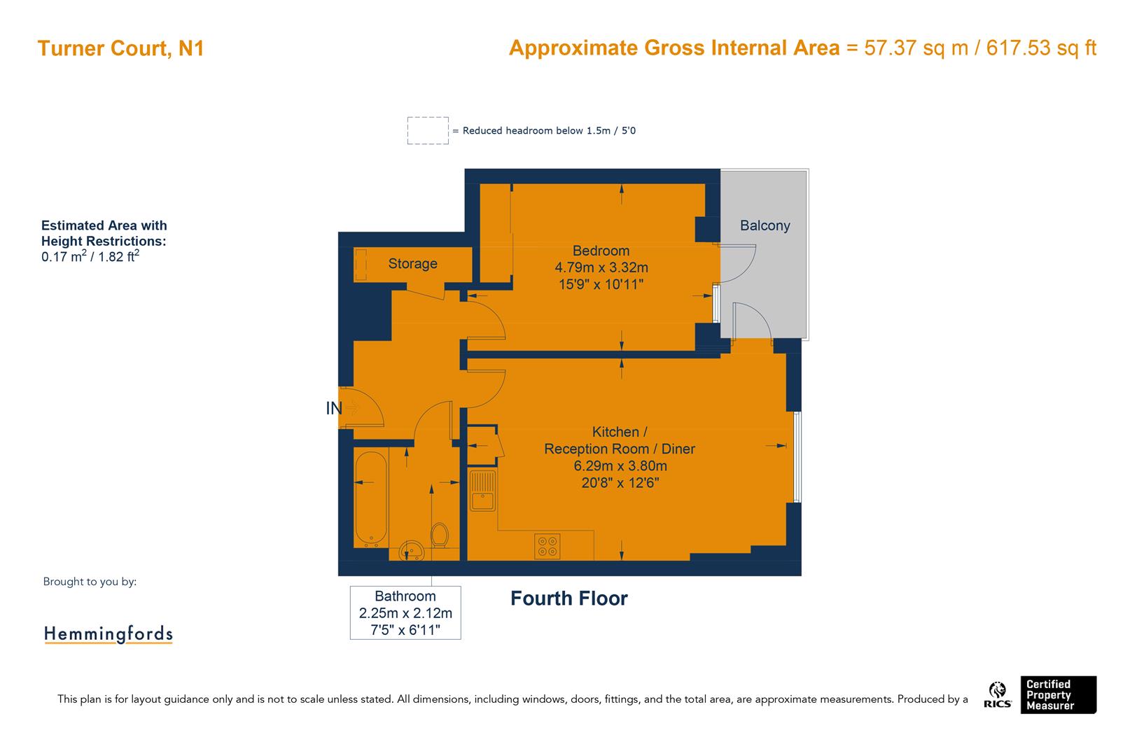 Flat 16, Turner Court, Bevenden Street, London floorplan