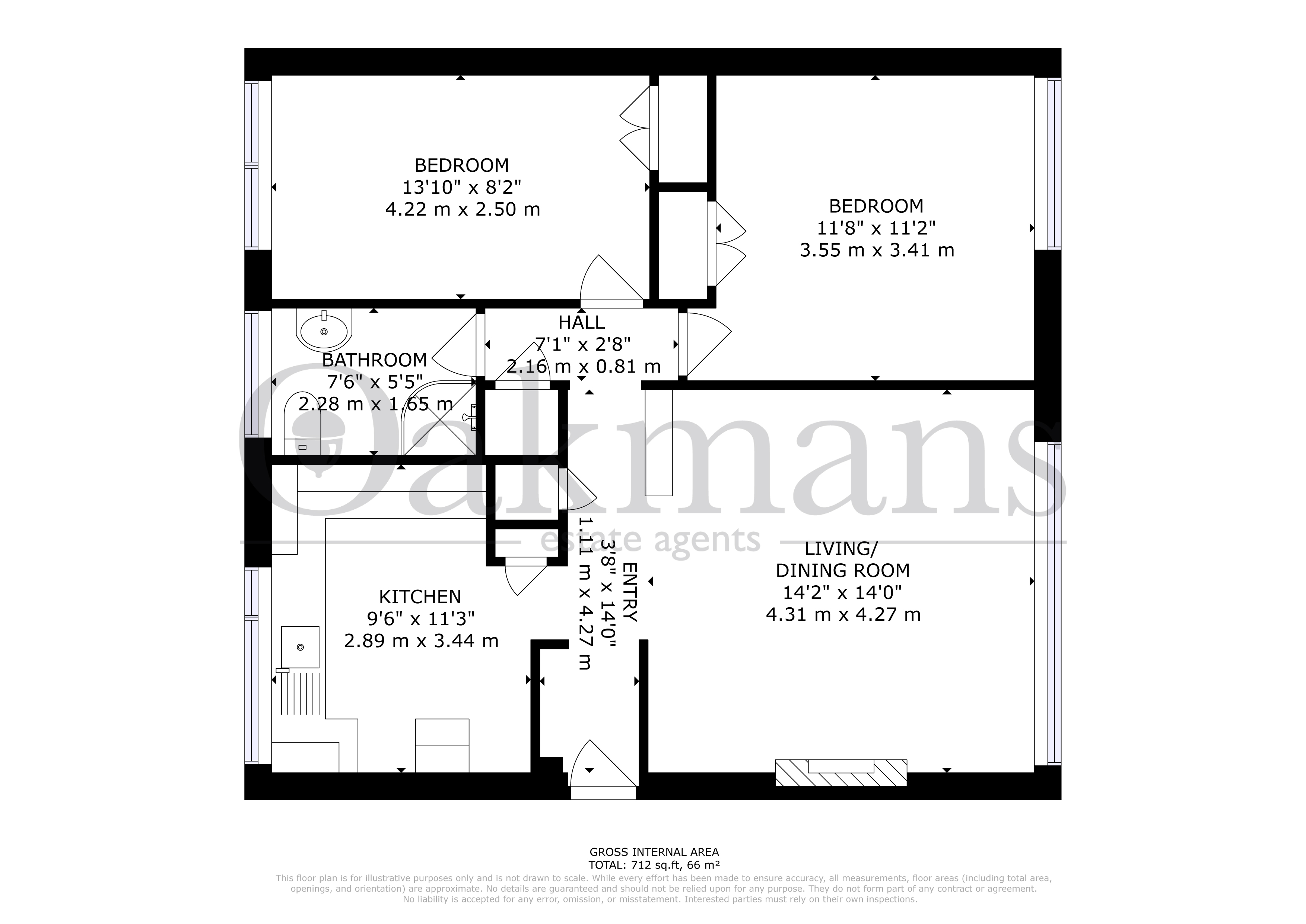 FLAT 11, AUGUSTUS COURT, BIRMINGHAM floorplan