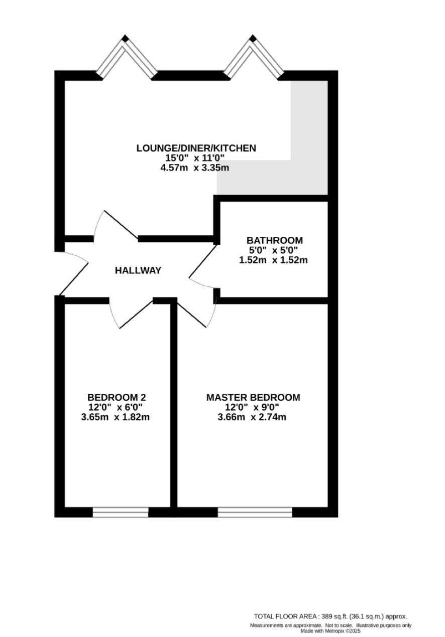 Flat 3, 55 Oxford Road, Clacton-On-Sea floorplan