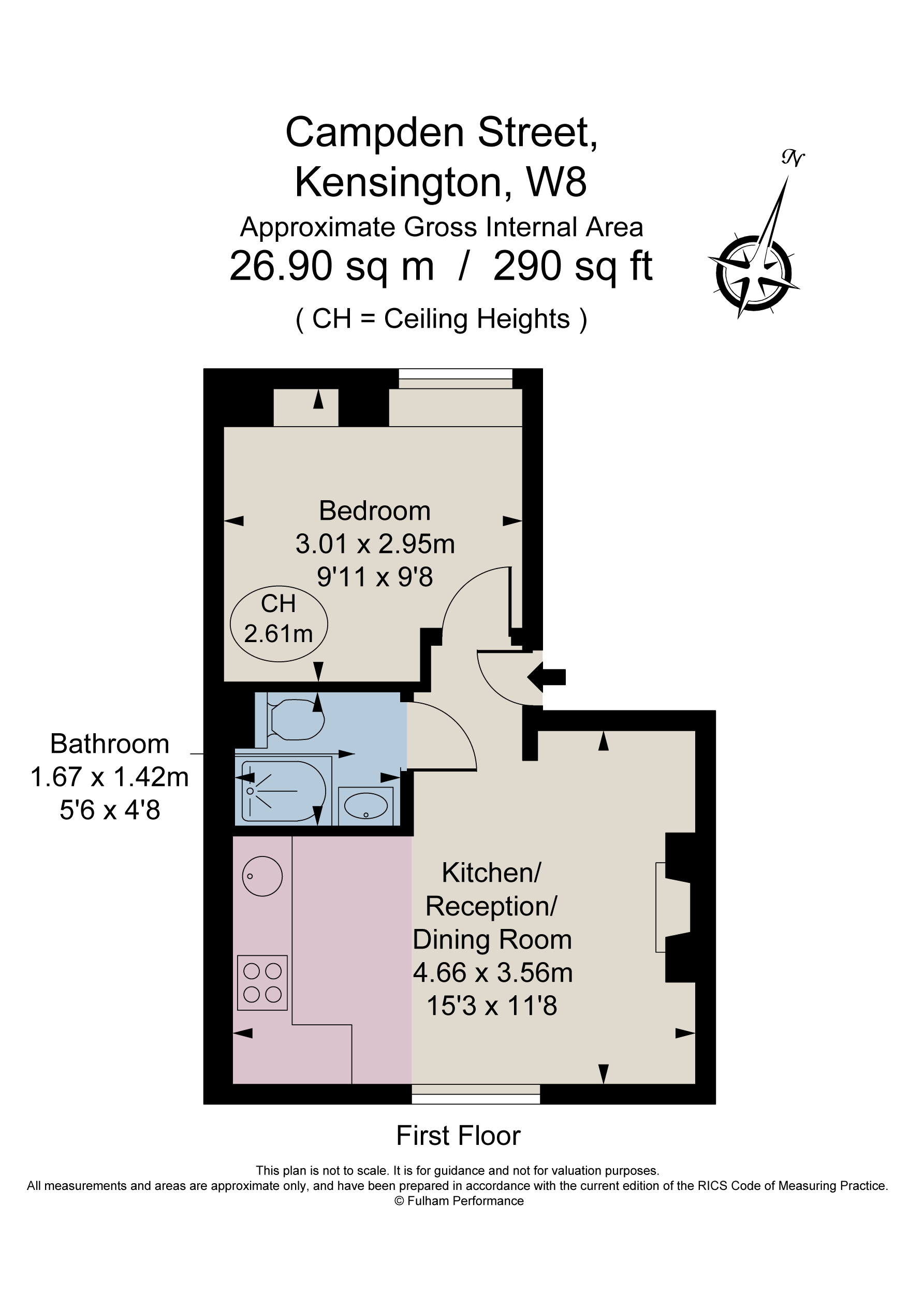 Campden Street, Kensington, London W8, 1 bedroom flat for sale