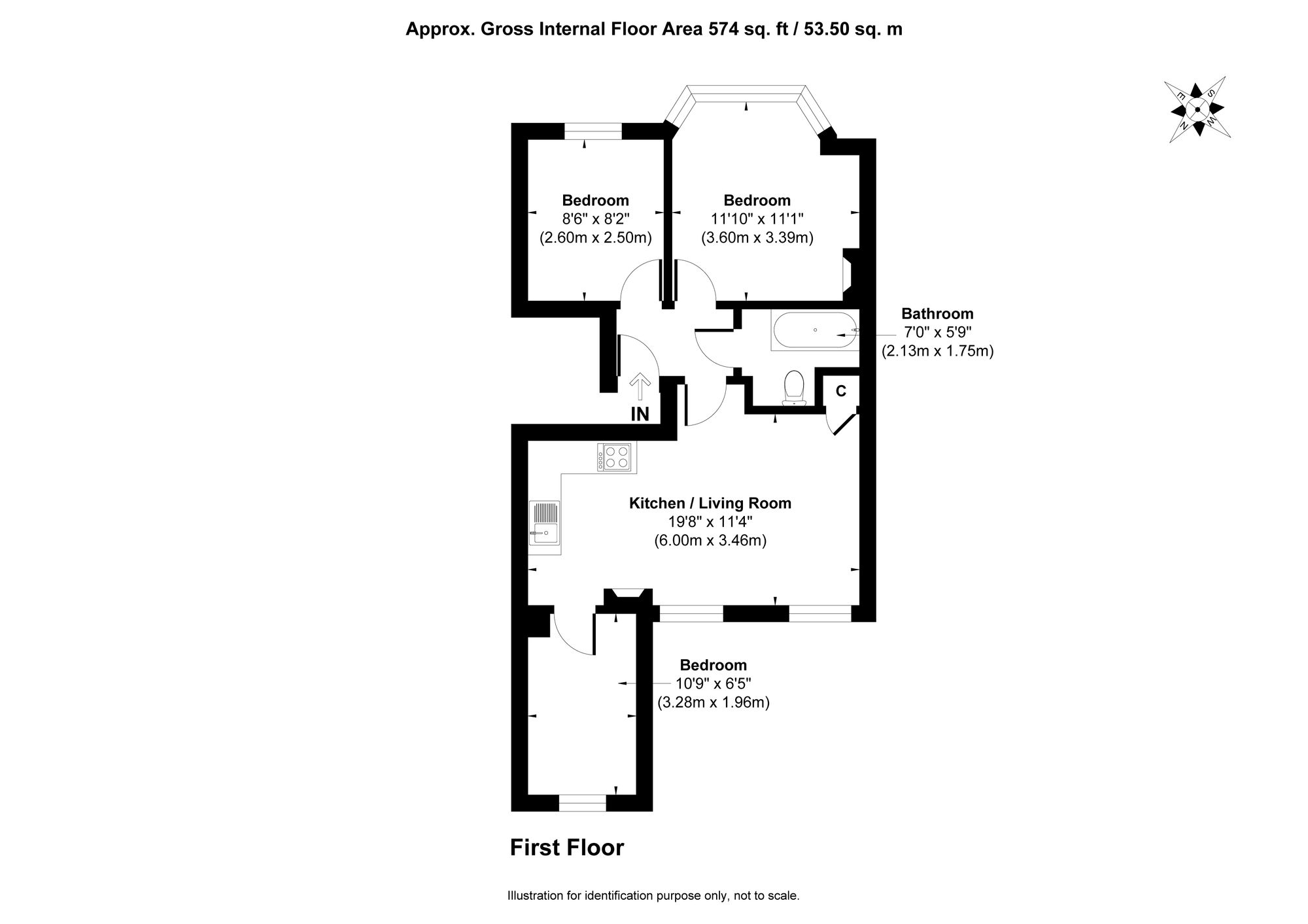 Flat 2, James House, London floorplan