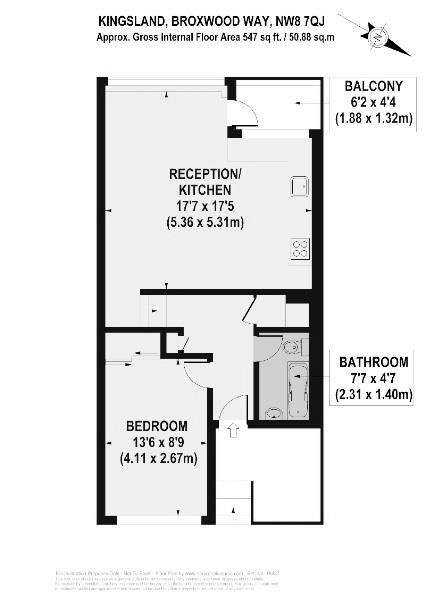 1 Bedrooms Flat to rent in Broxwood Way, London NW8