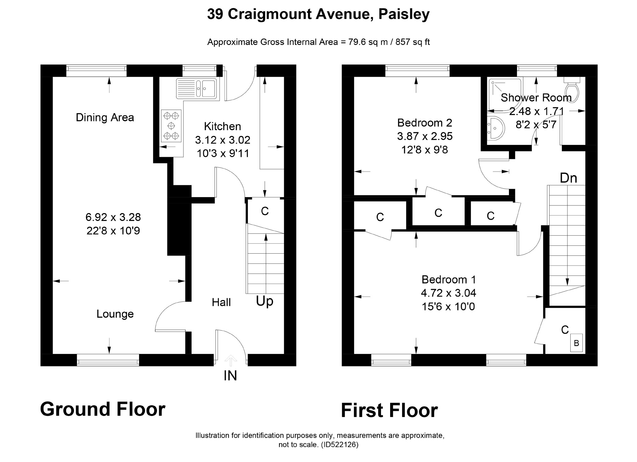 2 Bedrooms Terraced house for sale in Craigmount Avenue, Paisley PA2