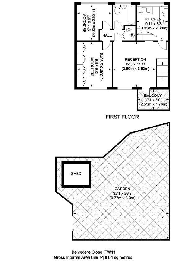 24, Belvedere Close, Teddington floorplan
