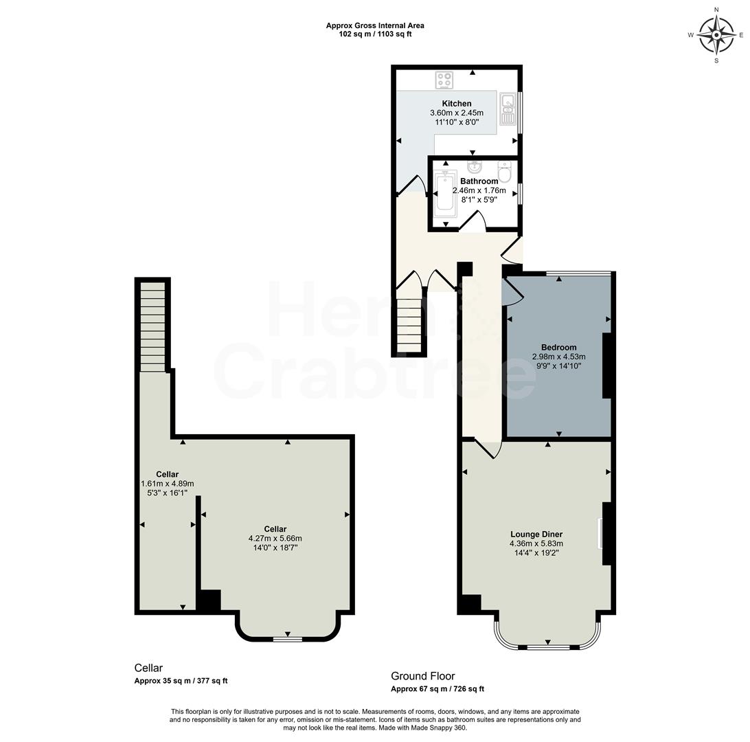 Flat 1, 130, Cathedral Road, Cardiff floorplan