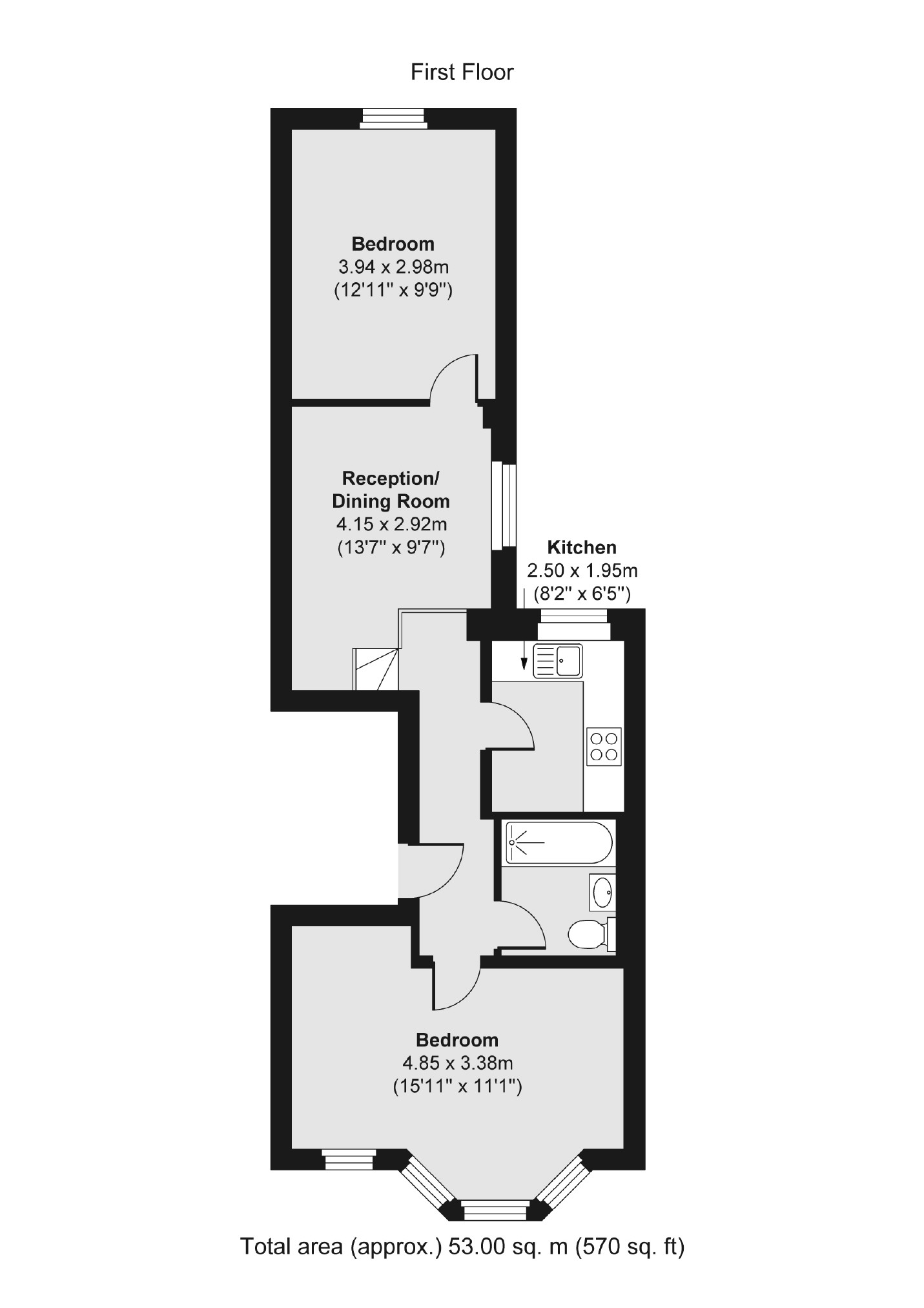 First Floor Flat, 13, Rookstone Road, London floorplan