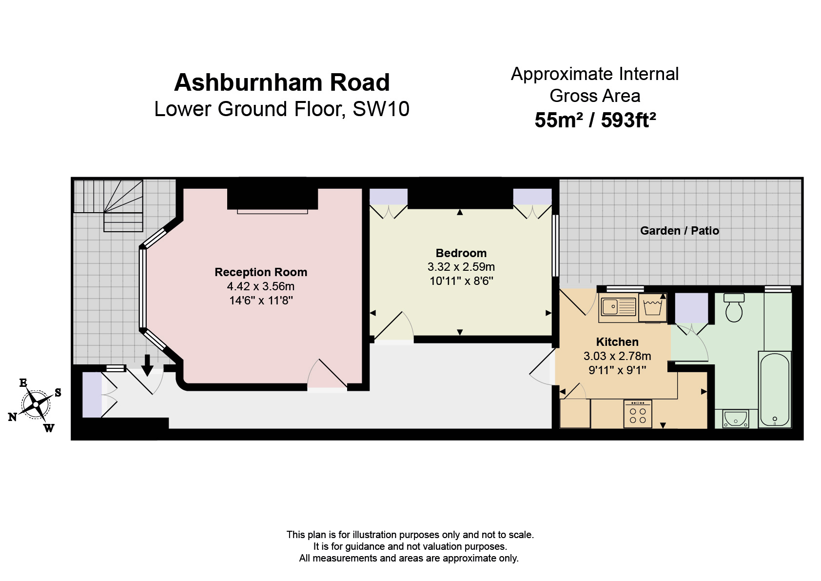 Basement Flat, 1, Ashburnham Road, Chelsea floorplan