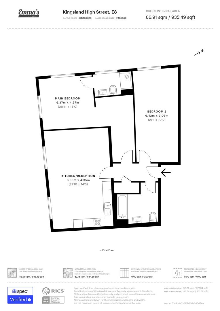 Flat 1, 3-5, Kingsland High Street, London floorplan