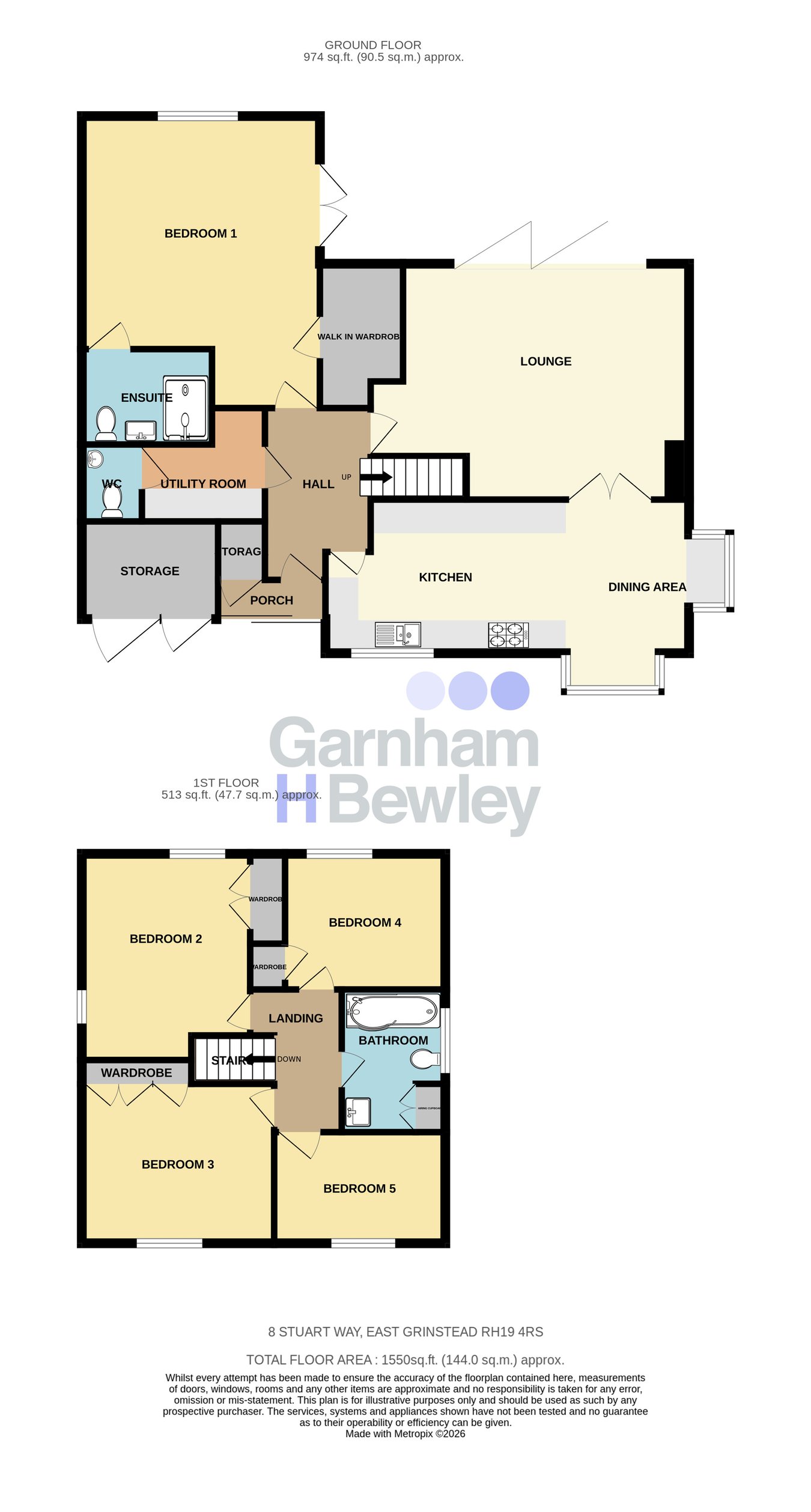 8, Stuart Way, East Grinstead floorplan